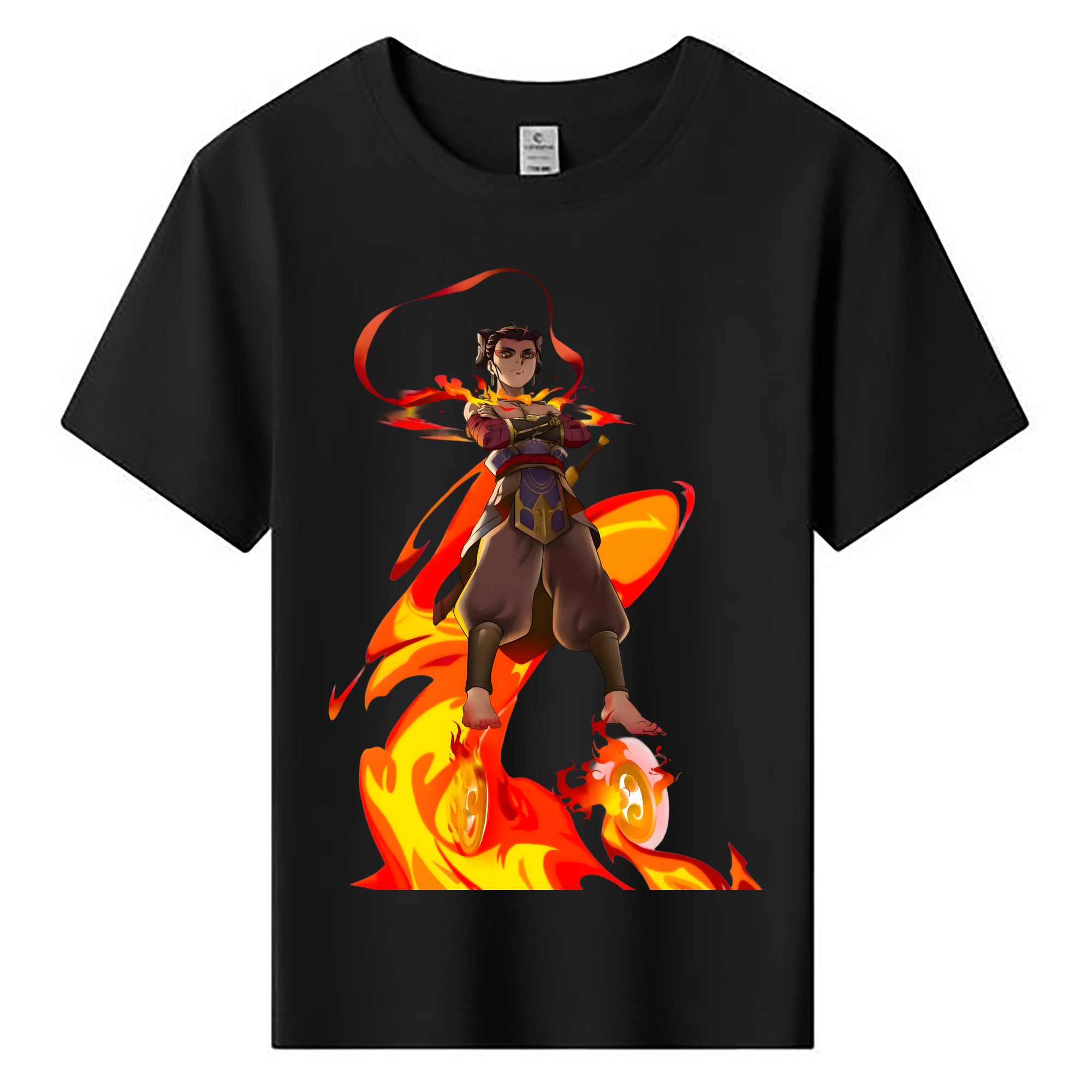 （画像用） Ne Zha 2 ナタ 魔童の大暴れ 綿100％キッズTシャツ（フロントプリント）