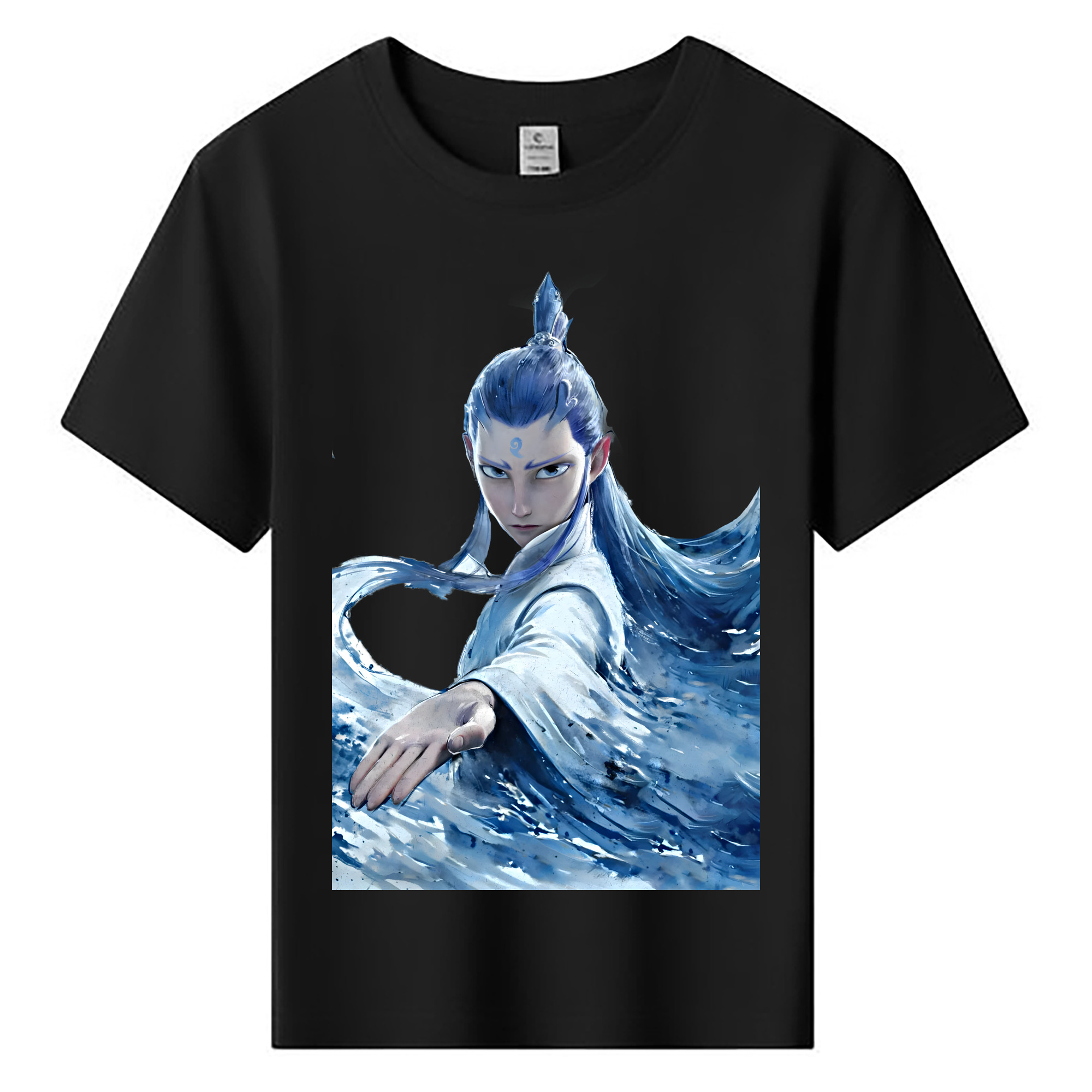 （画像用） Ne Zha 2 ナタ 魔童の大暴れ 綿100％キッズTシャツ（フロントプリント）