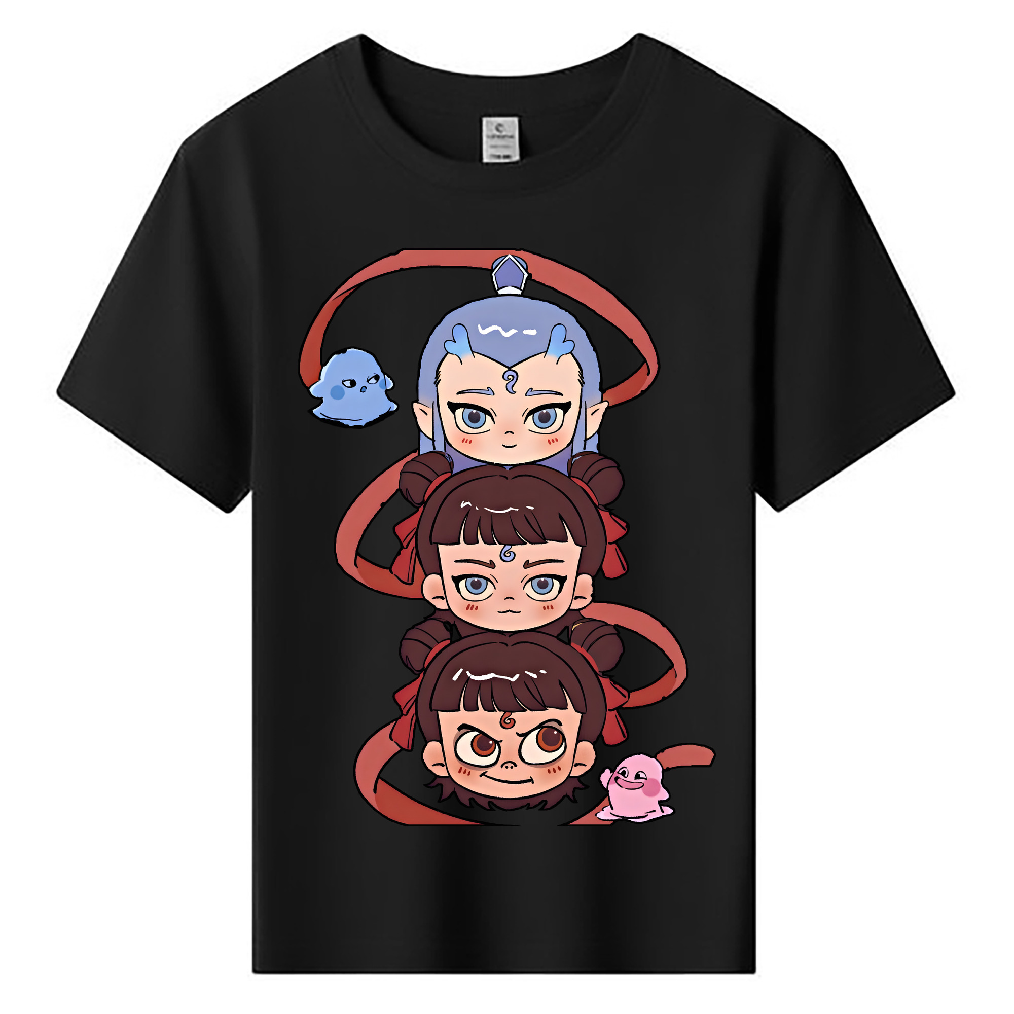 （画像用） Ne Zha 2 ナタ 魔童の大暴れ 綿100％キッズTシャツ（フロントプリント）