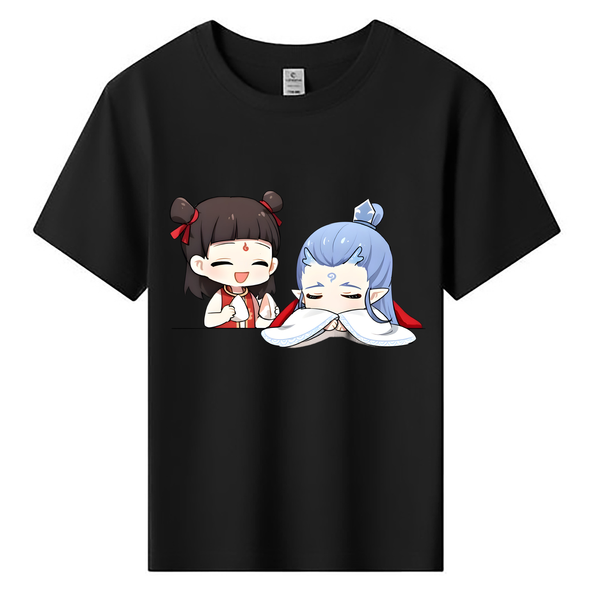 （画像用） Ne Zha 2 ナタ 魔童の大暴れ 綿100％キッズTシャツ（フロントプリント）
