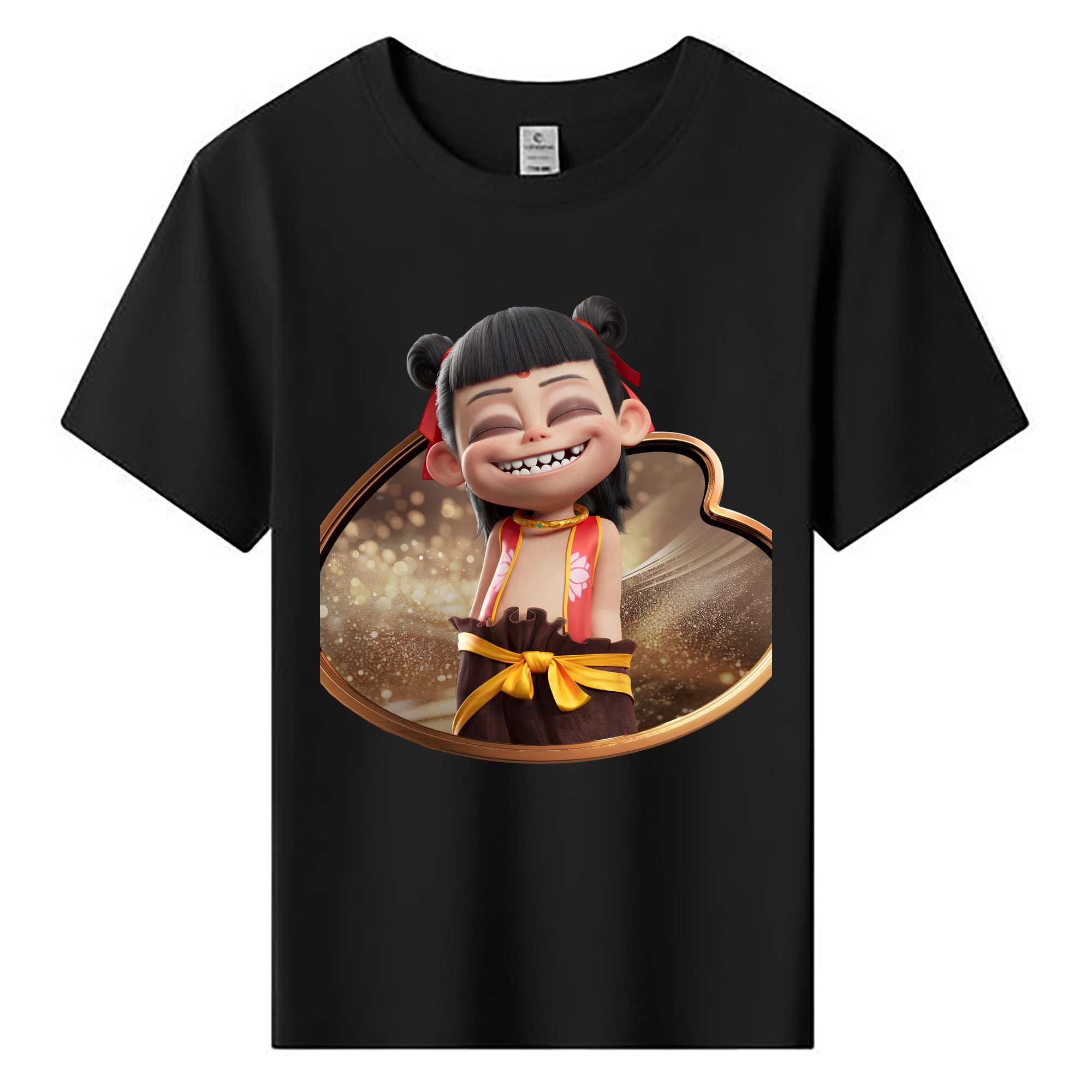 （画像用） Ne Zha 2 ナタ 魔童の大暴れ 綿100％キッズTシャツ（フロントプリント）