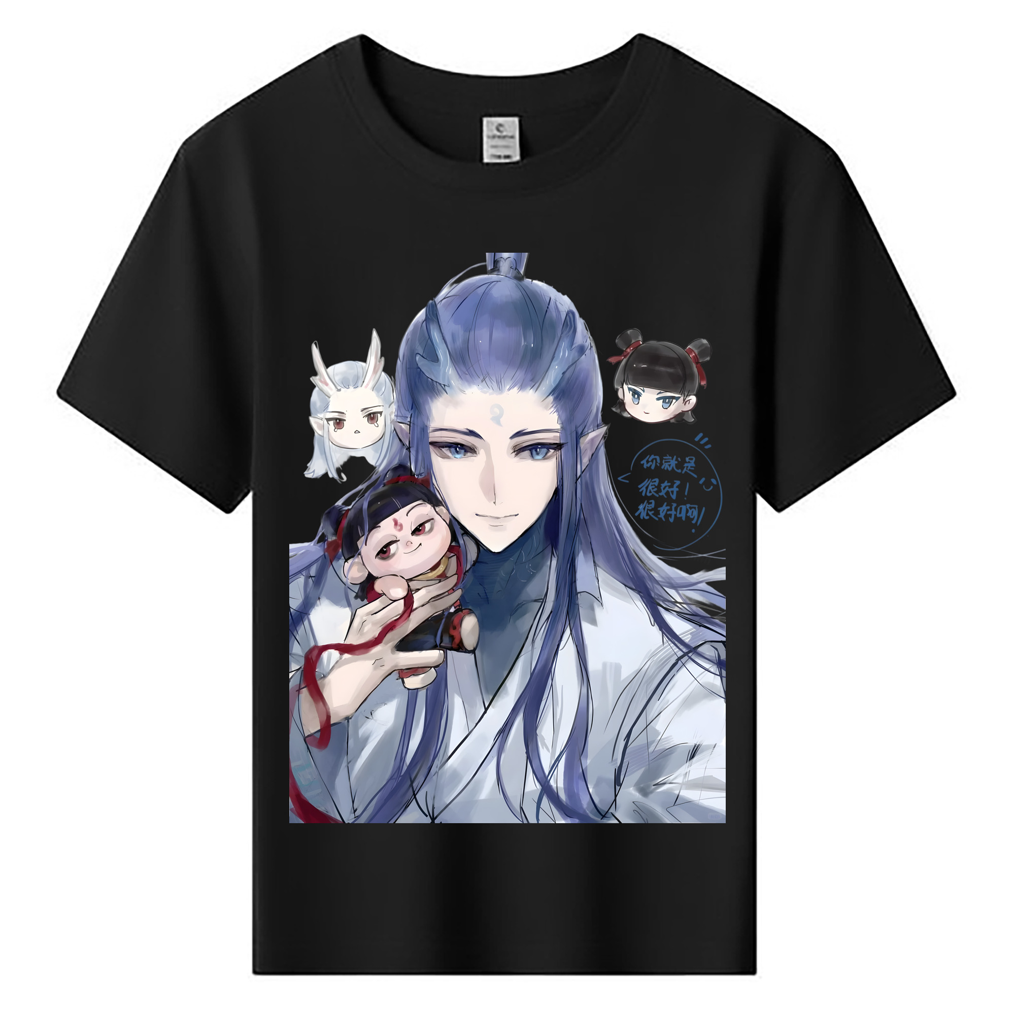 （画像用） Ne Zha 2 ナタ 魔童の大暴れ 綿100％キッズTシャツ（フロントプリント）