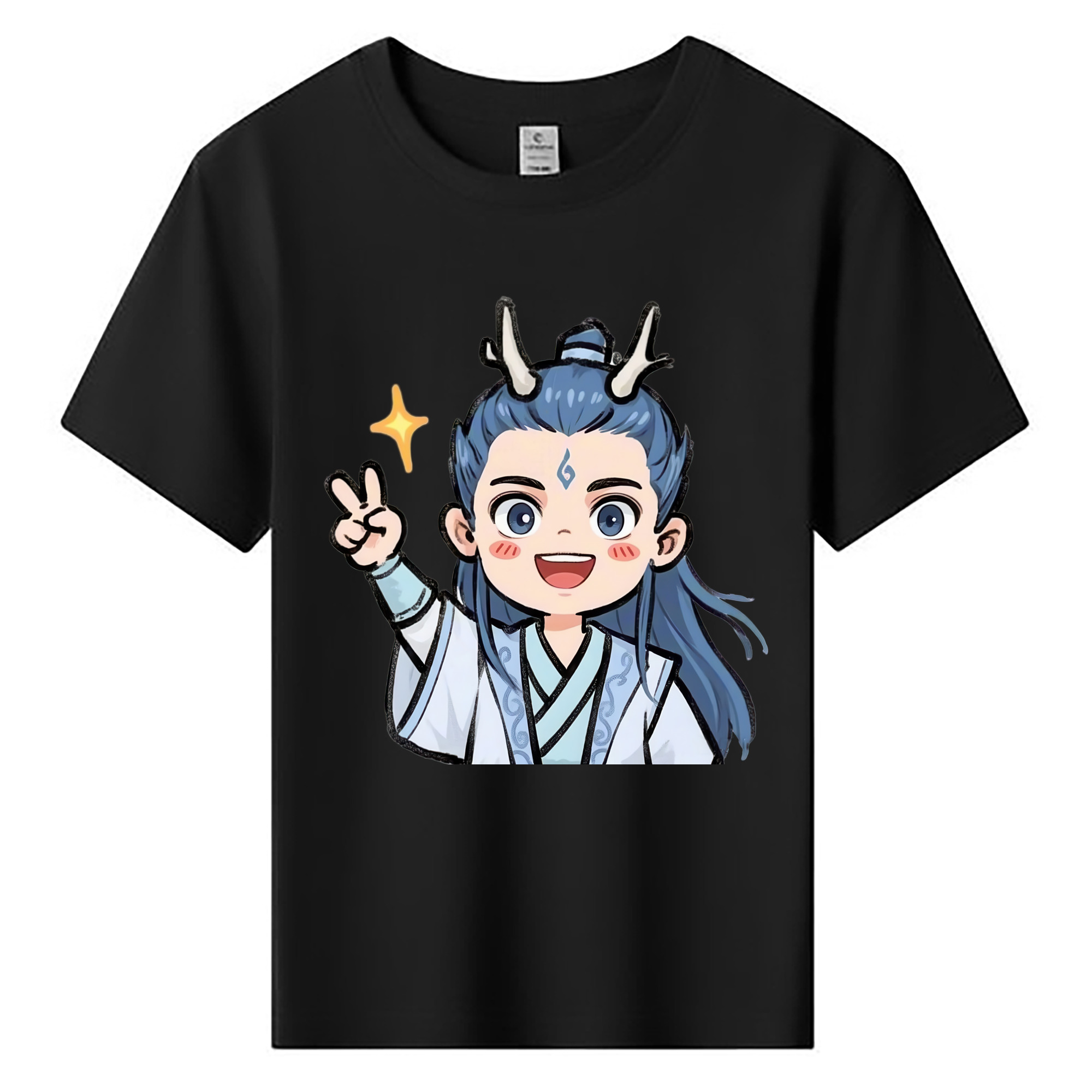 （画像用） Ne Zha 2 ナタ 魔童の大暴れ 綿100％キッズTシャツ（フロントプリント）