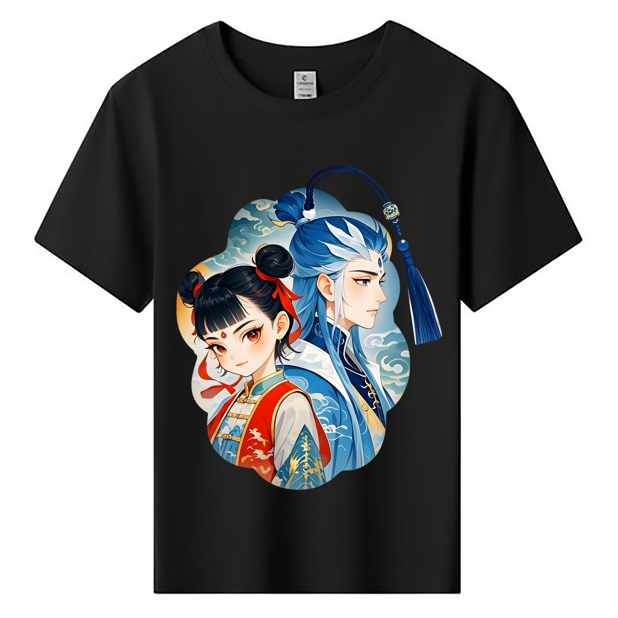 （画像用） Ne Zha 2 ナタ 魔童の大暴れ 綿100％キッズTシャツ（フロントプリント）
