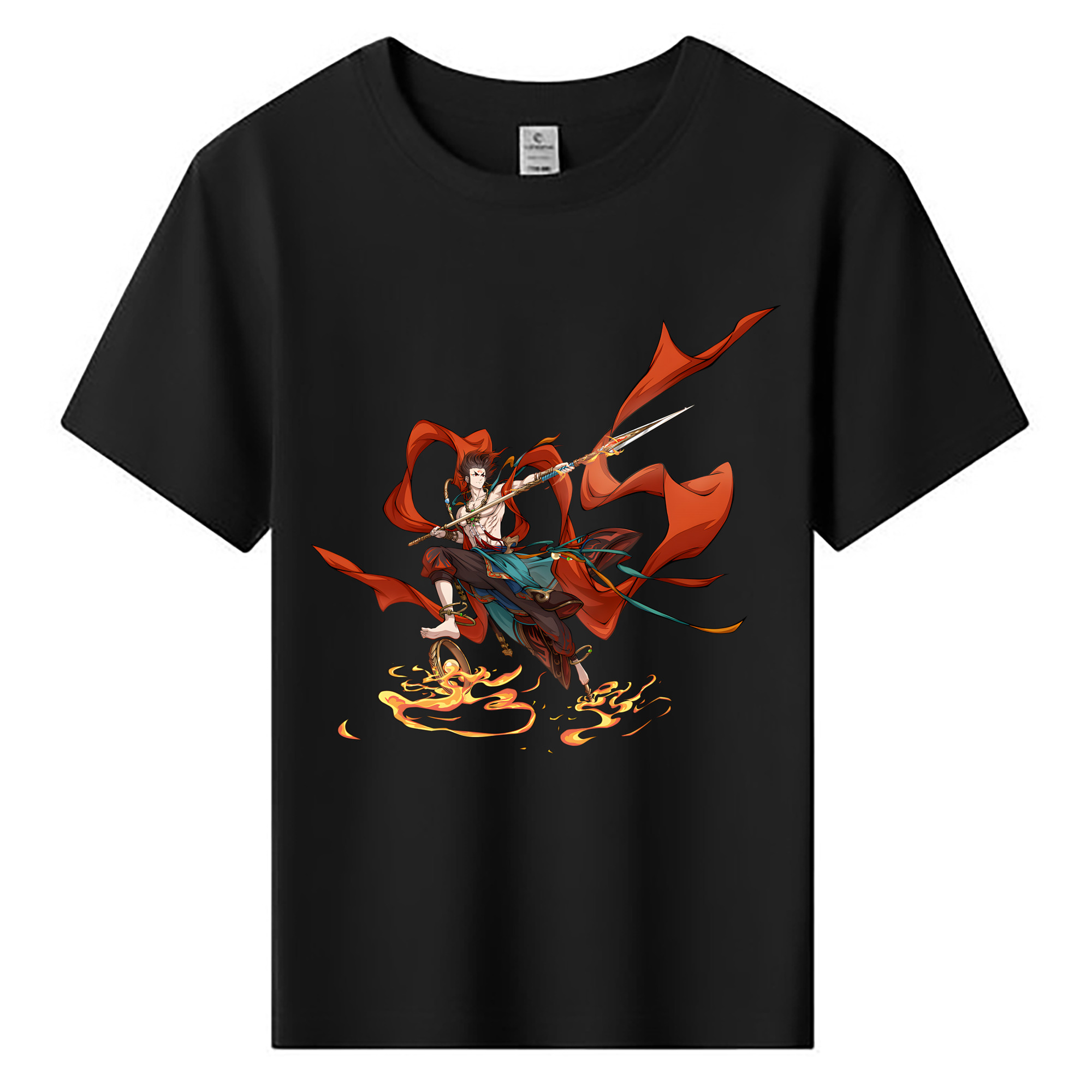 （画像用） Ne Zha 2 ナタ 魔童の大暴れ 綿100％キッズTシャツ（フロントプリント）