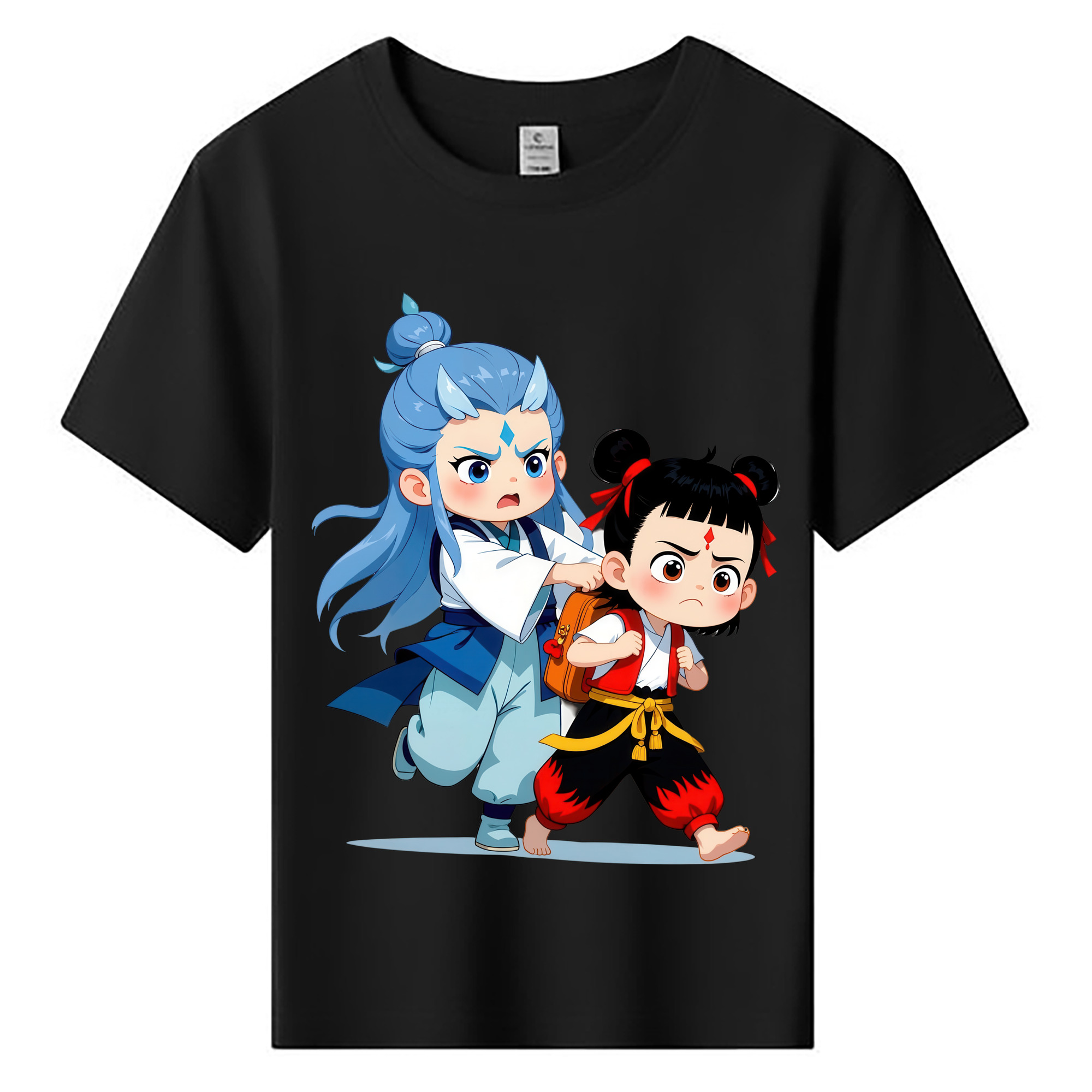 （画像用） Ne Zha 2 ナタ 魔童の大暴れ 綿100％キッズTシャツ（フロントプリント）