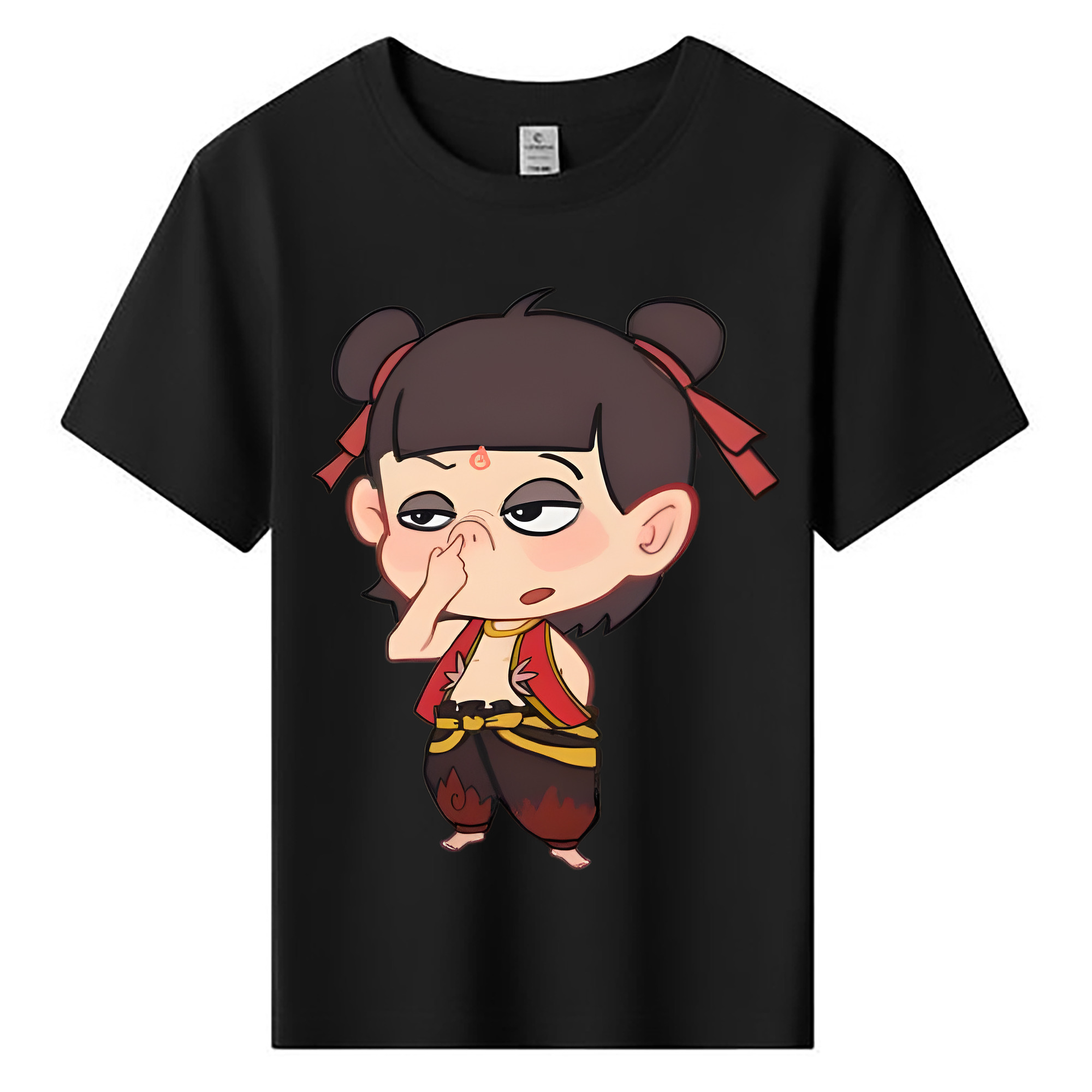 （画像用） Ne Zha 2 ナタ 魔童の大暴れ 綿100％キッズTシャツ（フロントプリント）