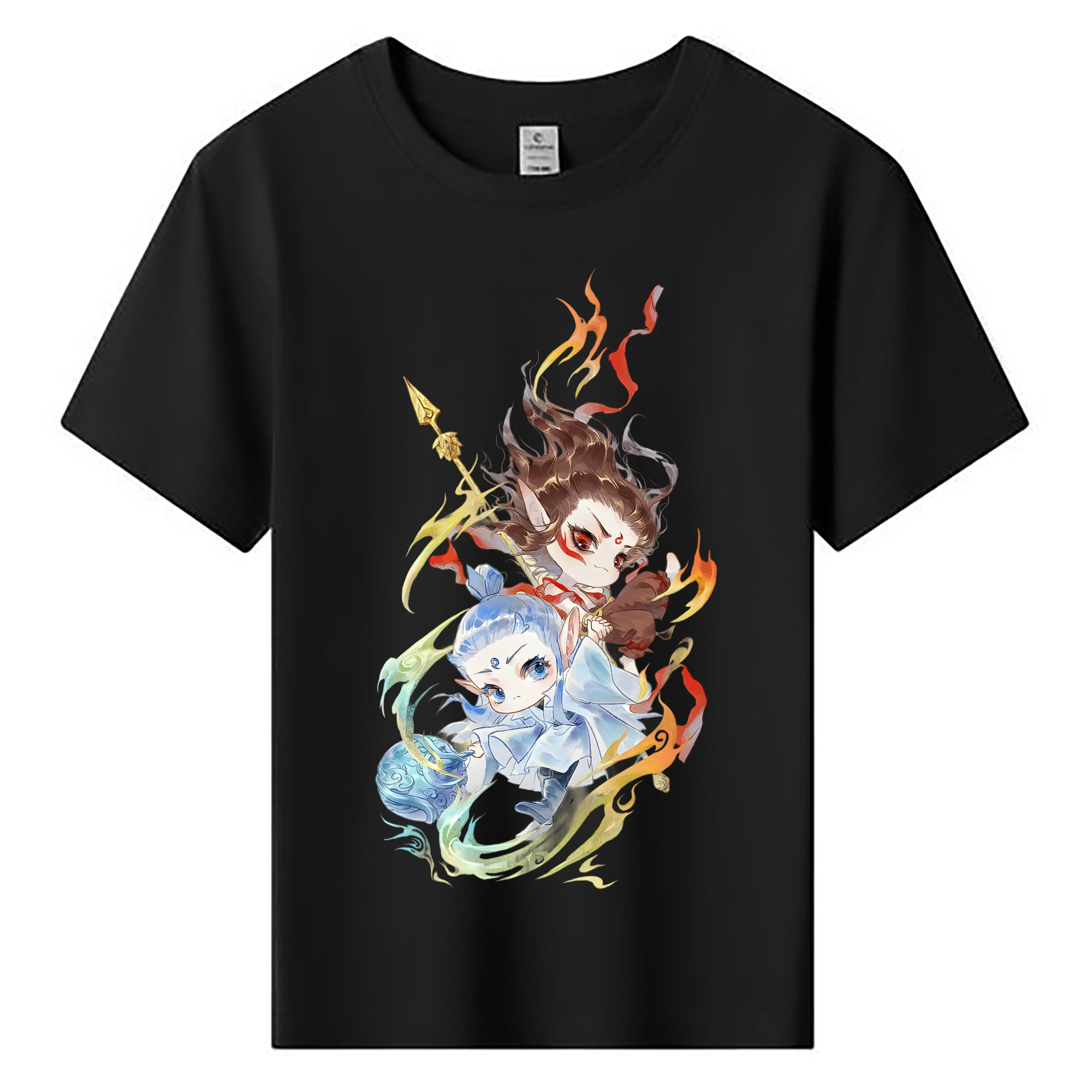 （画像用） Ne Zha 2 ナタ 魔童の大暴れ 綿100％キッズTシャツ（フロントプリント）