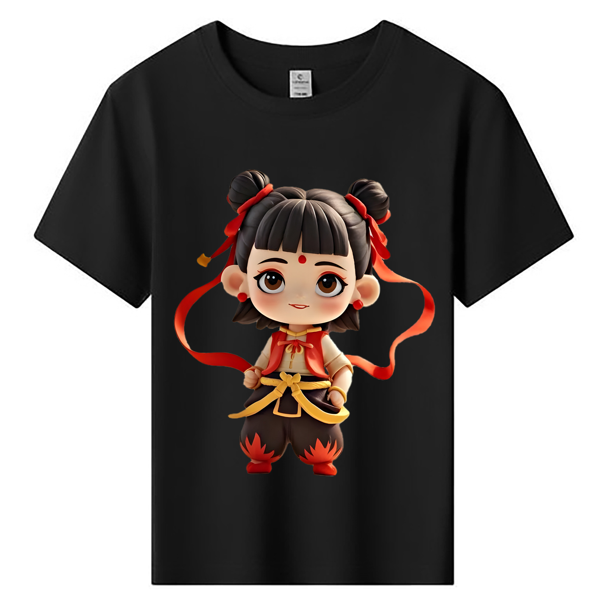 （画像用） Ne Zha 2 ナタ 魔童の大暴れ 綿100％キッズTシャツ（フロントプリント）