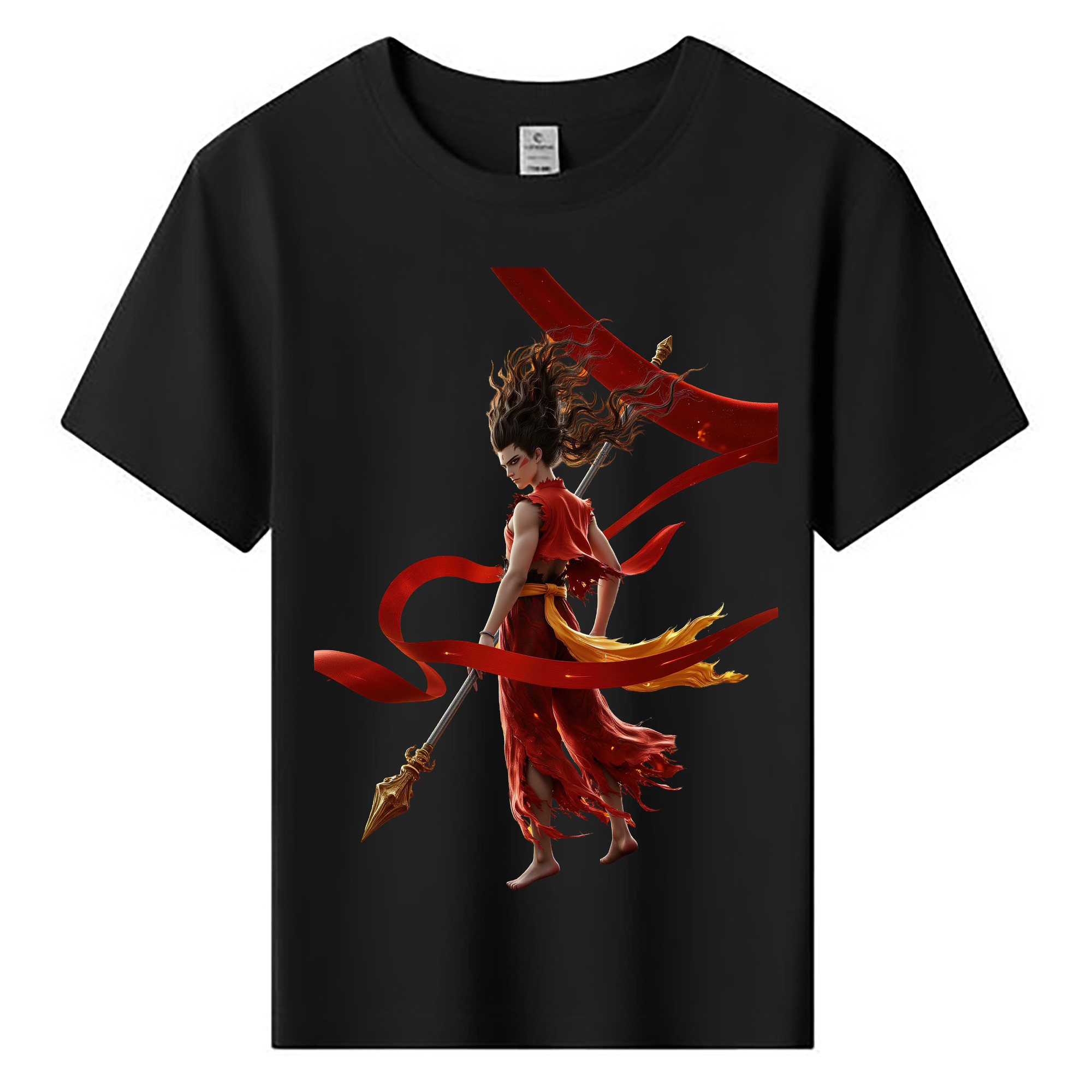（画像用） Ne Zha 2 ナタ 魔童の大暴れ 綿100％キッズTシャツ（フロントプリント）