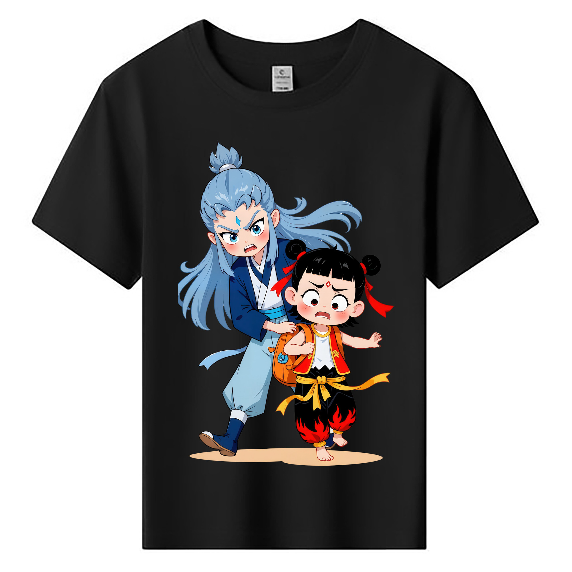 （画像用） Ne Zha 2 ナタ 魔童の大暴れ 綿100％キッズTシャツ（フロントプリント）