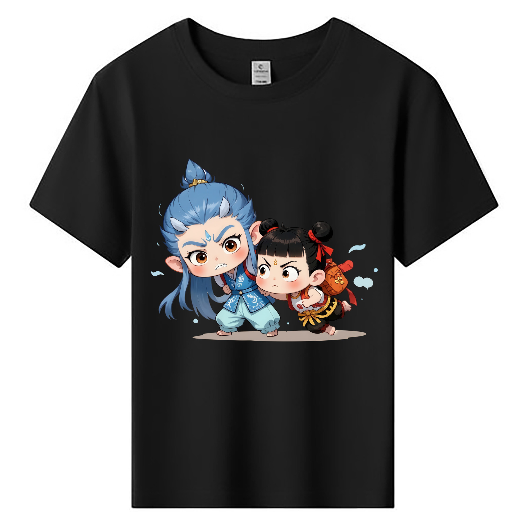 （画像用） Ne Zha 2 ナタ 魔童の大暴れ 綿100％キッズTシャツ（フロントプリント）