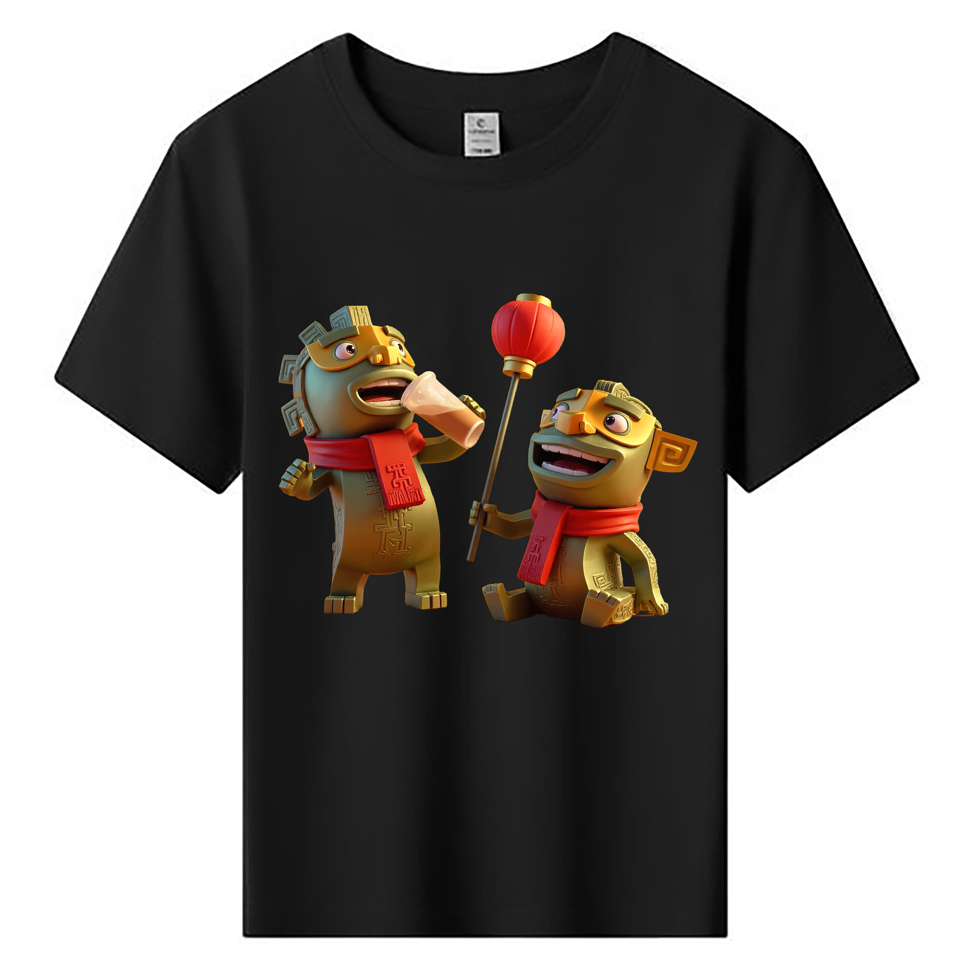 （画像用） Ne Zha 2 ナタ 魔童の大暴れ 綿100％キッズTシャツ（フロントプリント）