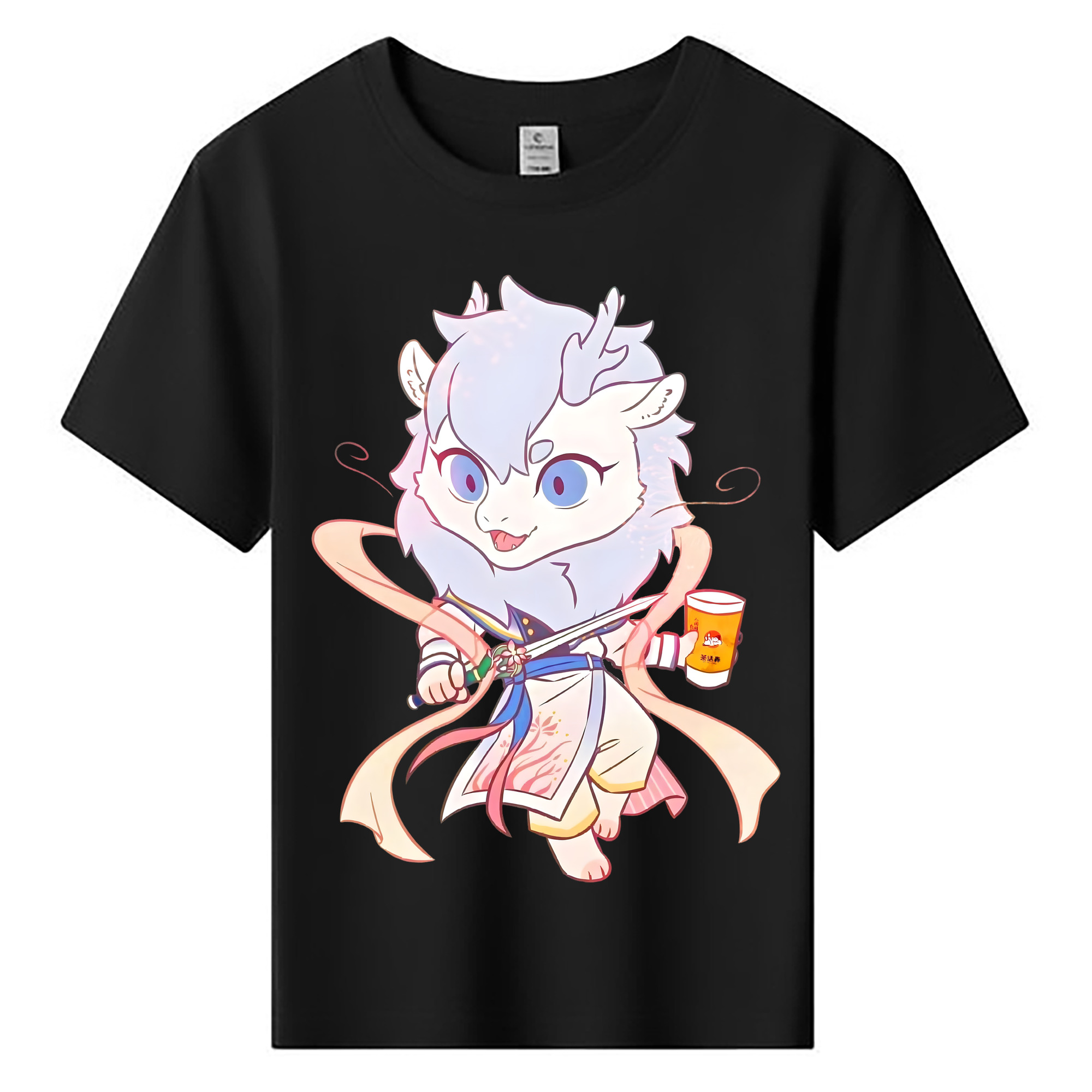（画像用） Ne Zha 2 ナタ 魔童の大暴れ 綿100％キッズTシャツ（フロントプリント）
