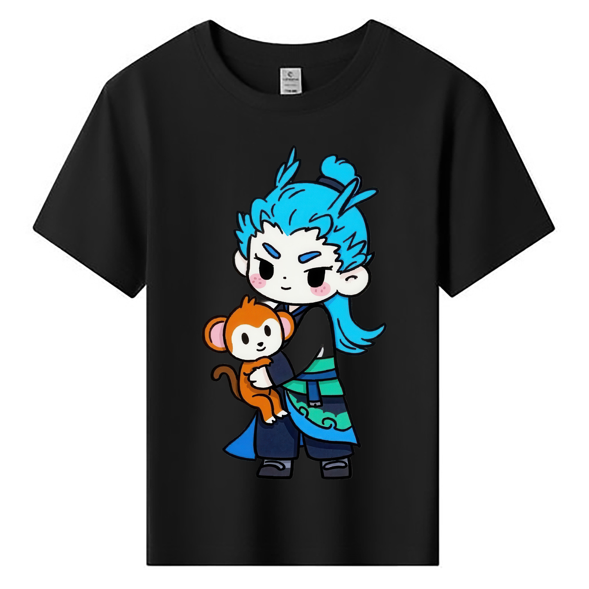 （画像用） Ne Zha 2 ナタ 魔童の大暴れ 綿100％キッズTシャツ（フロントプリント）