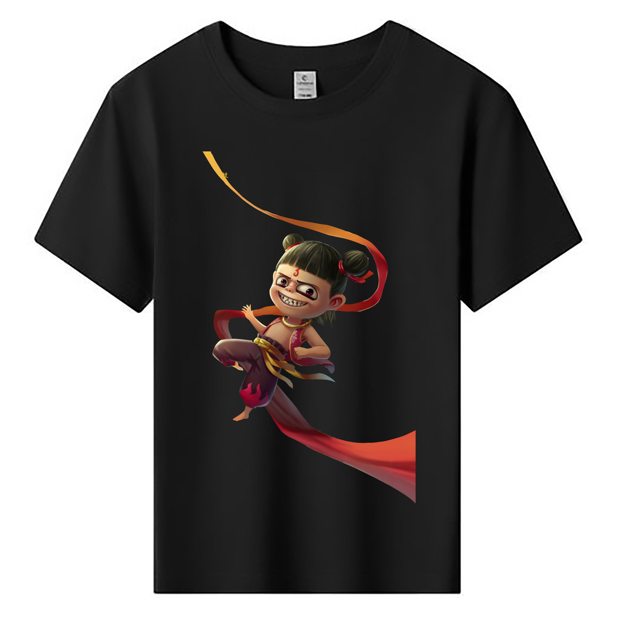 （画像用） Ne Zha 2 ナタ 魔童の大暴れ 綿100％キッズTシャツ（フロントプリント）