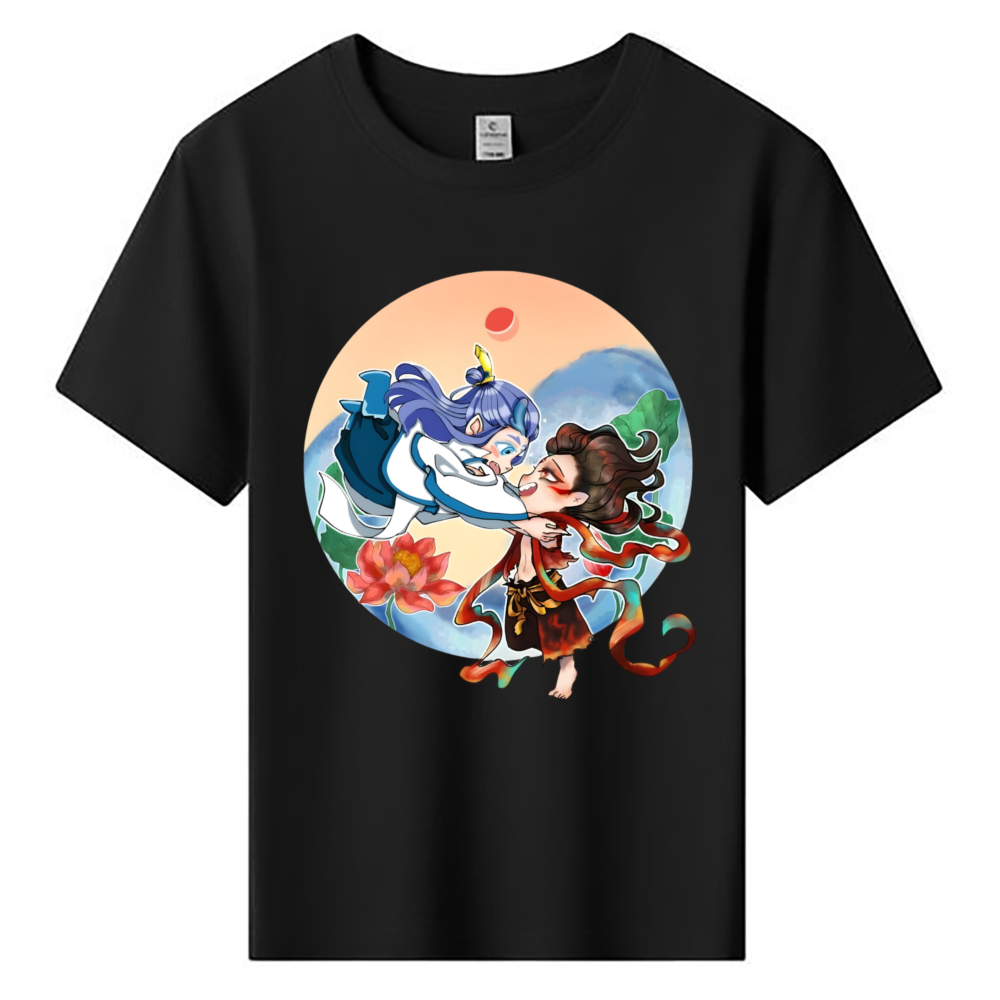 （画像用） Ne Zha 2 ナタ 魔童の大暴れ 綿100％キッズTシャツ（フロントプリント）
