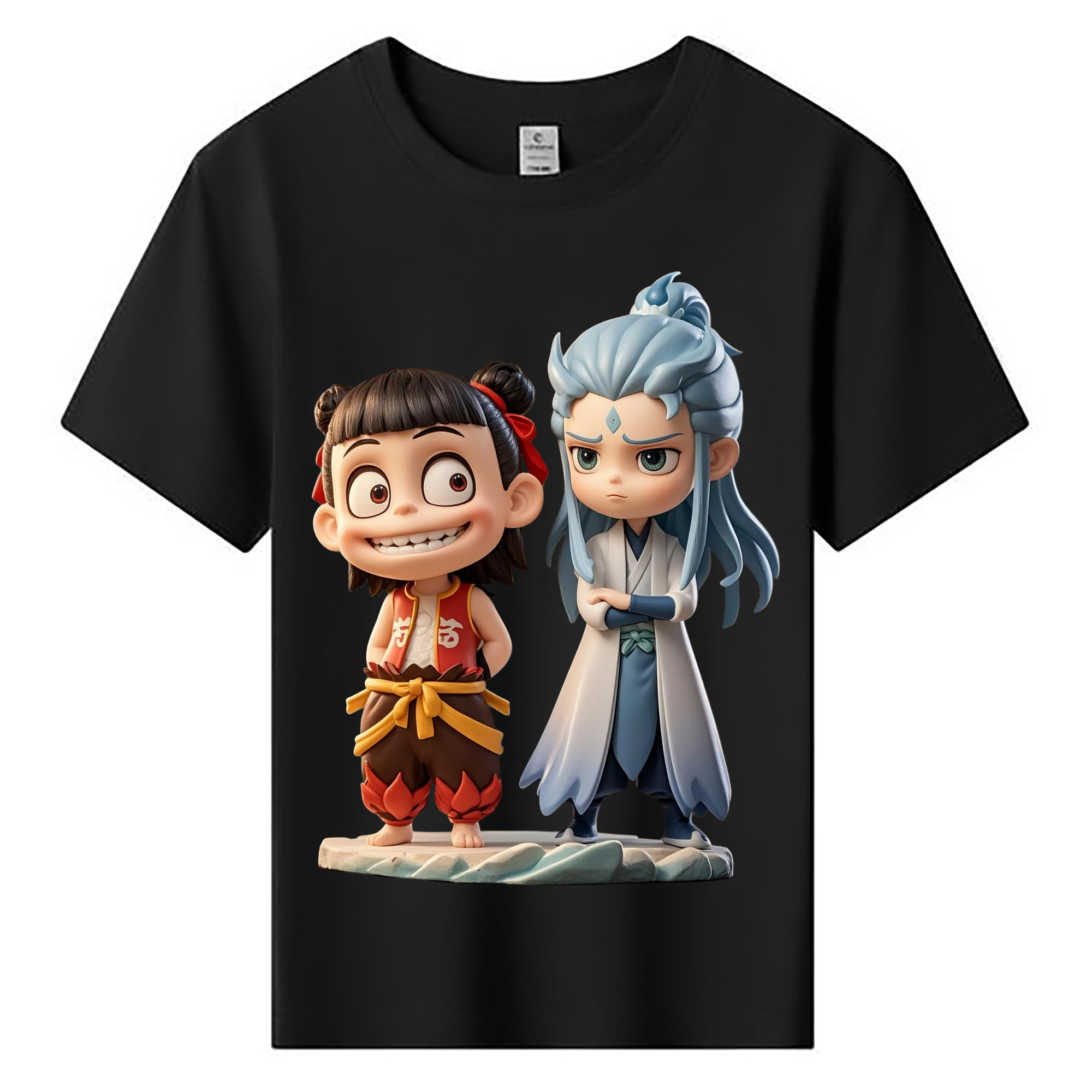 （画像用） Ne Zha 2 ナタ 魔童の大暴れ 綿100％キッズTシャツ（フロントプリント）