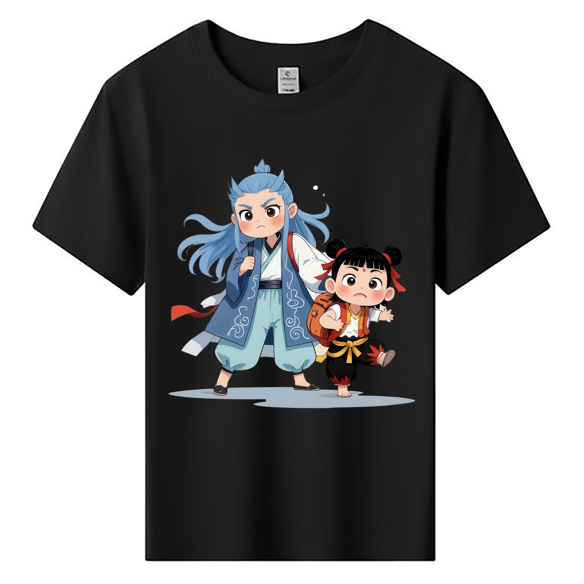 （画像用） Ne Zha 2 ナタ 魔童の大暴れ 綿100％キッズTシャツ（フロントプリント）