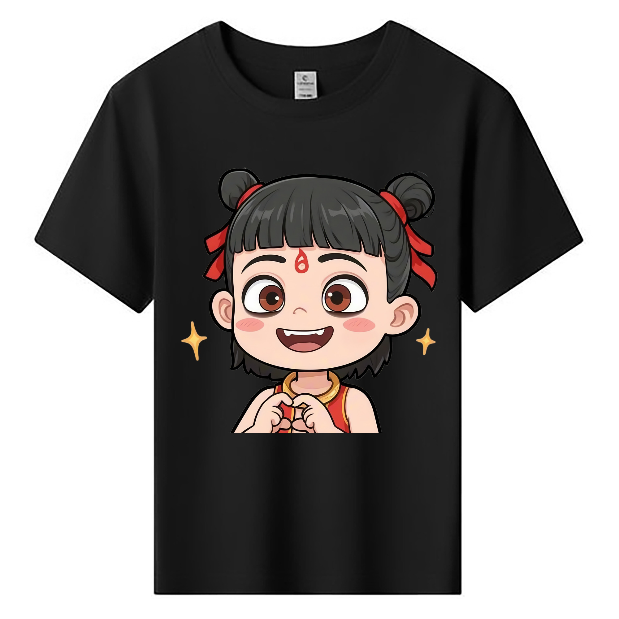 （画像用） Ne Zha 2 ナタ 魔童の大暴れ 綿100％キッズTシャツ（フロントプリント）