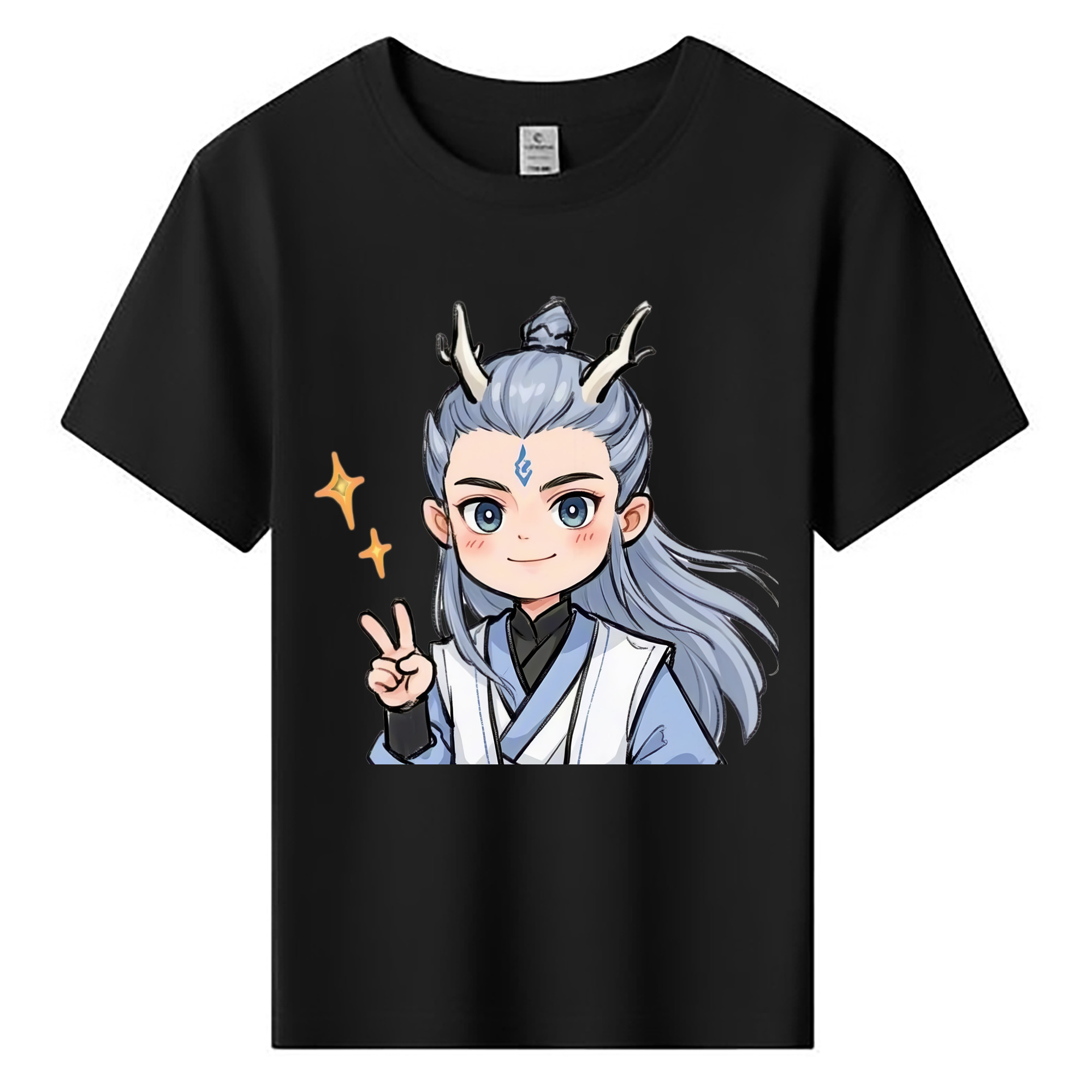 （画像用） Ne Zha 2 ナタ 魔童の大暴れ 綿100％キッズTシャツ（フロントプリント）