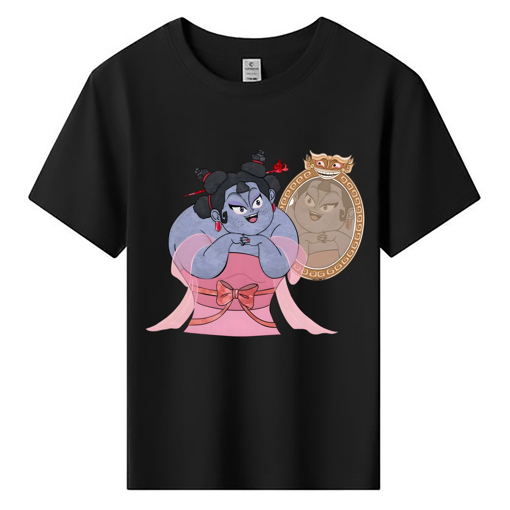 （画像用） Ne Zha 2 ナタ 魔童の大暴れ 綿100％キッズTシャツ（フロントプリント）