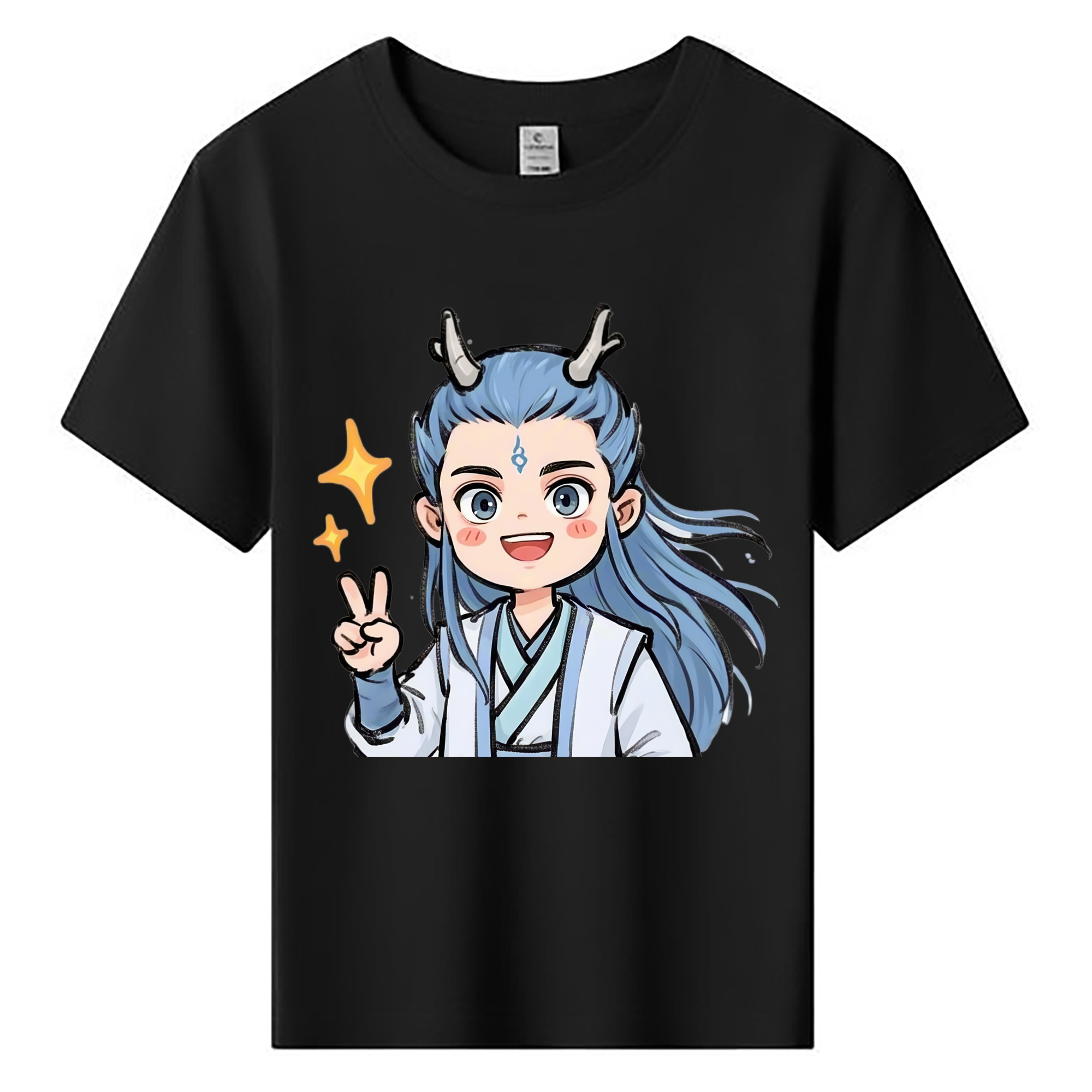 （画像用） Ne Zha 2 ナタ 魔童の大暴れ 綿100％キッズTシャツ（フロントプリント）