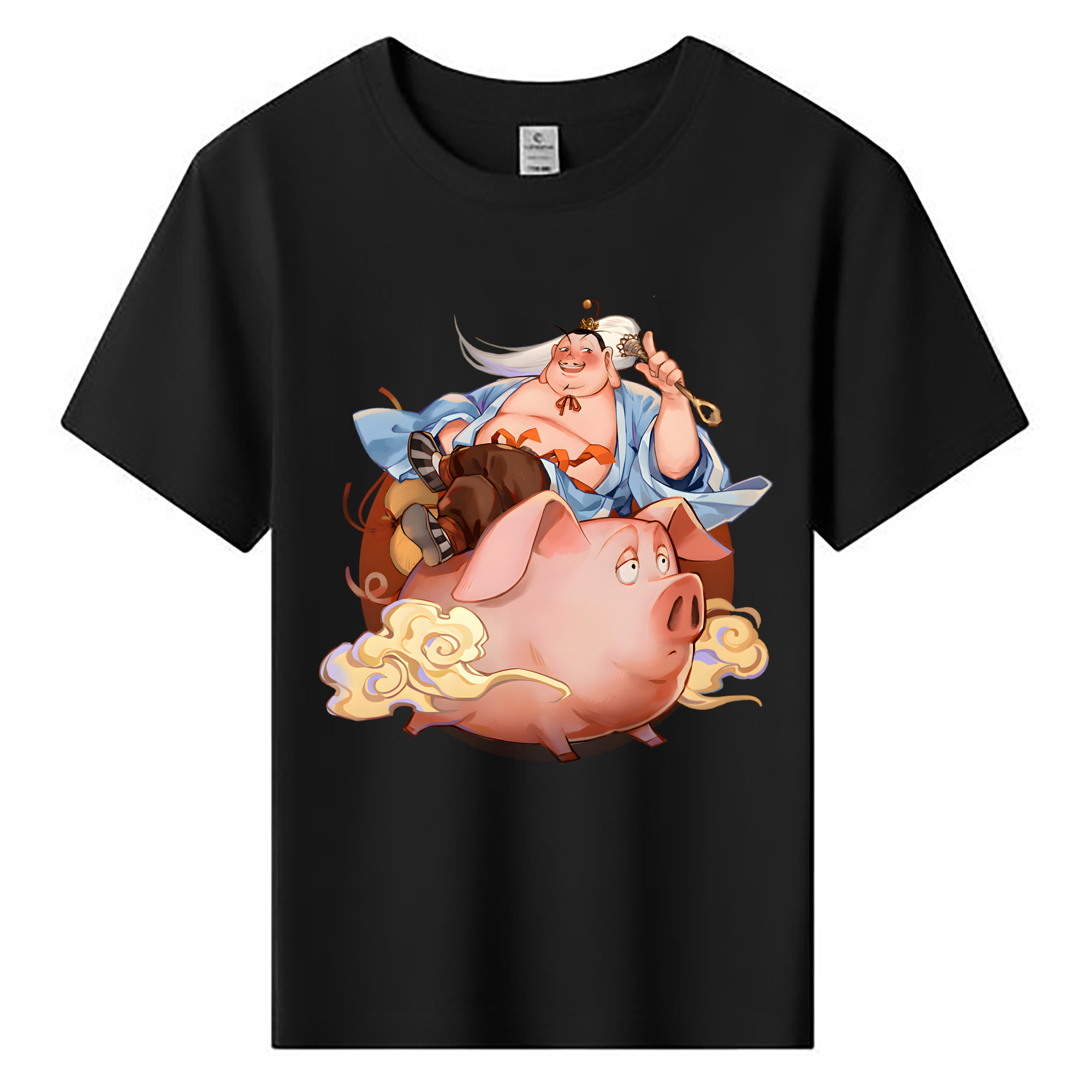 （画像用） Ne Zha 2 ナタ 魔童の大暴れ 綿100％キッズTシャツ（フロントプリント）