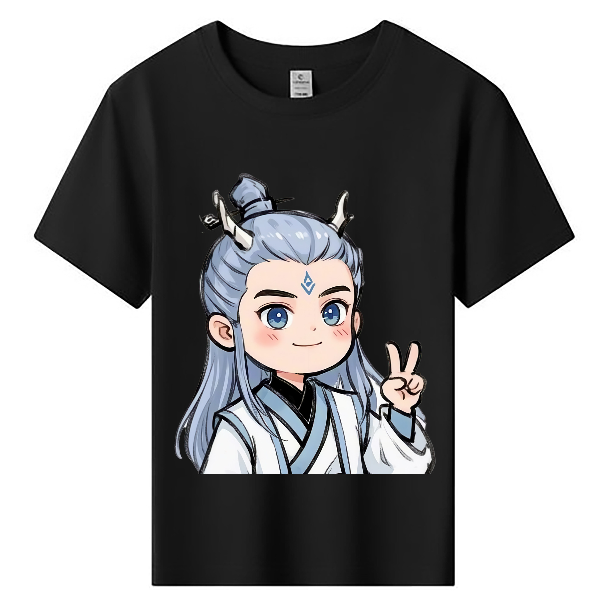 （画像用） Ne Zha 2 ナタ 魔童の大暴れ 綿100％キッズTシャツ（フロントプリント）