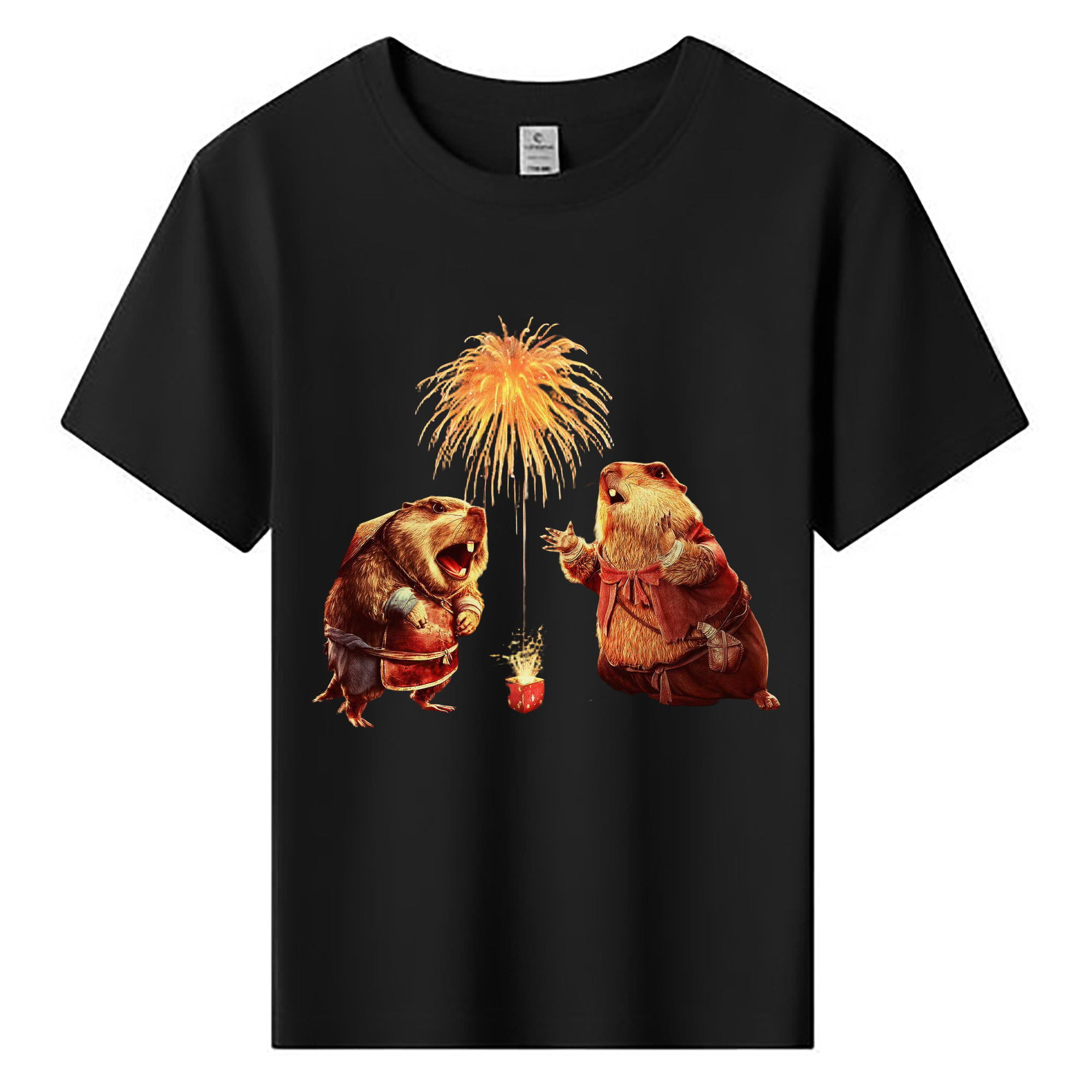（画像用） Ne Zha 2 ナタ 魔童の大暴れ 綿100％キッズTシャツ（フロントプリント）