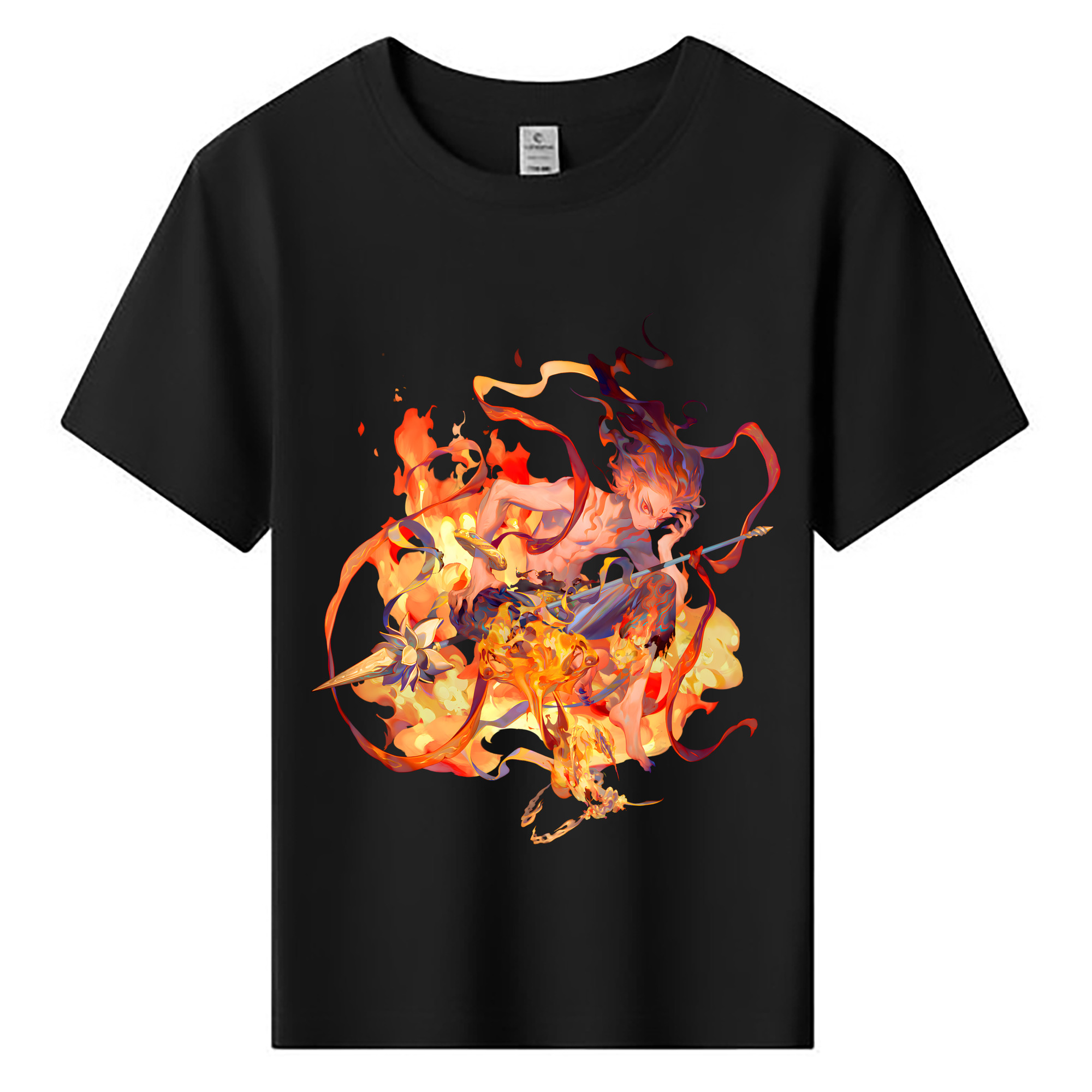 （画像用） Ne Zha 2 ナタ 魔童の大暴れ 綿100％キッズTシャツ（フロントプリント）