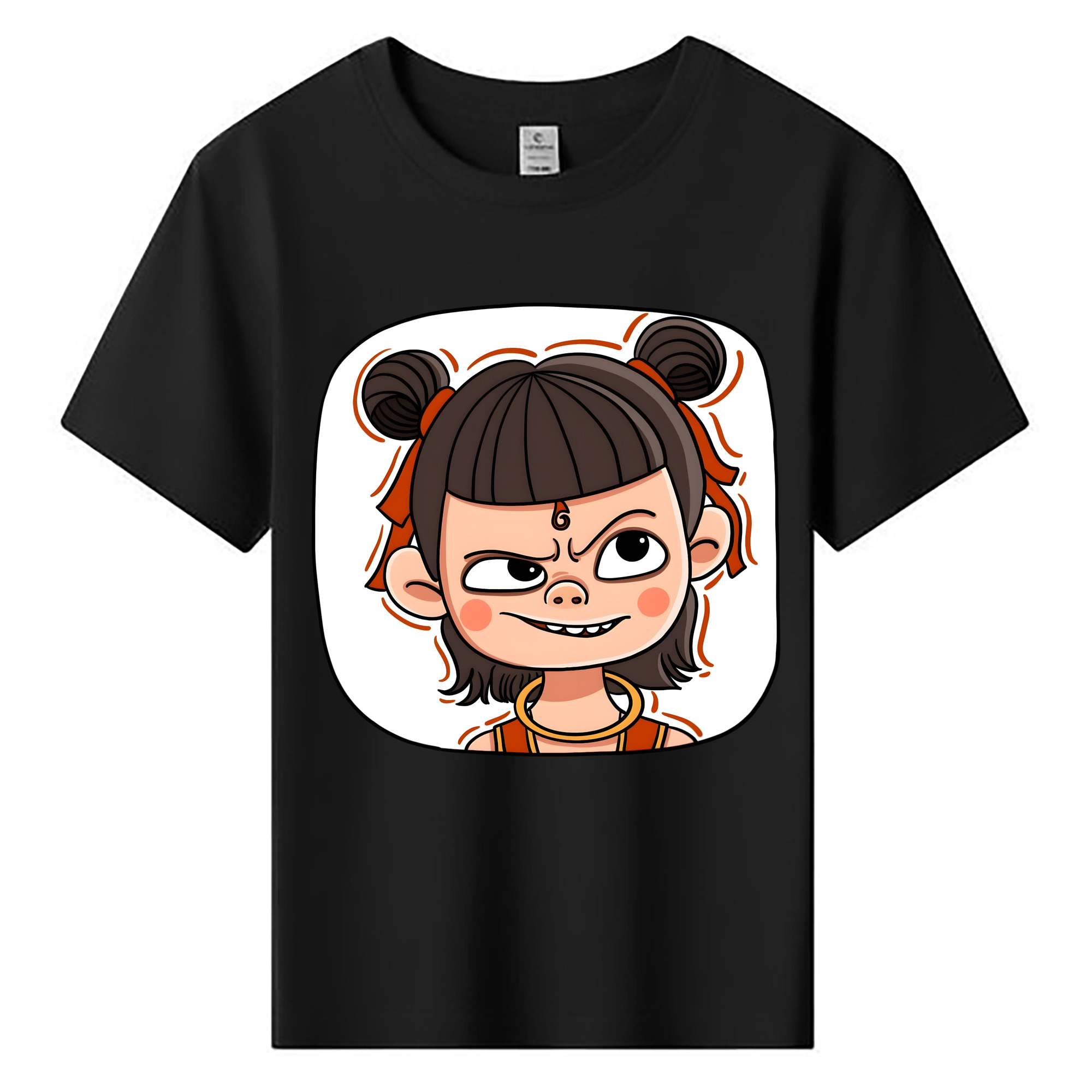 （画像用） Ne Zha 2 ナタ 魔童の大暴れ 綿100％キッズTシャツ（フロントプリント）