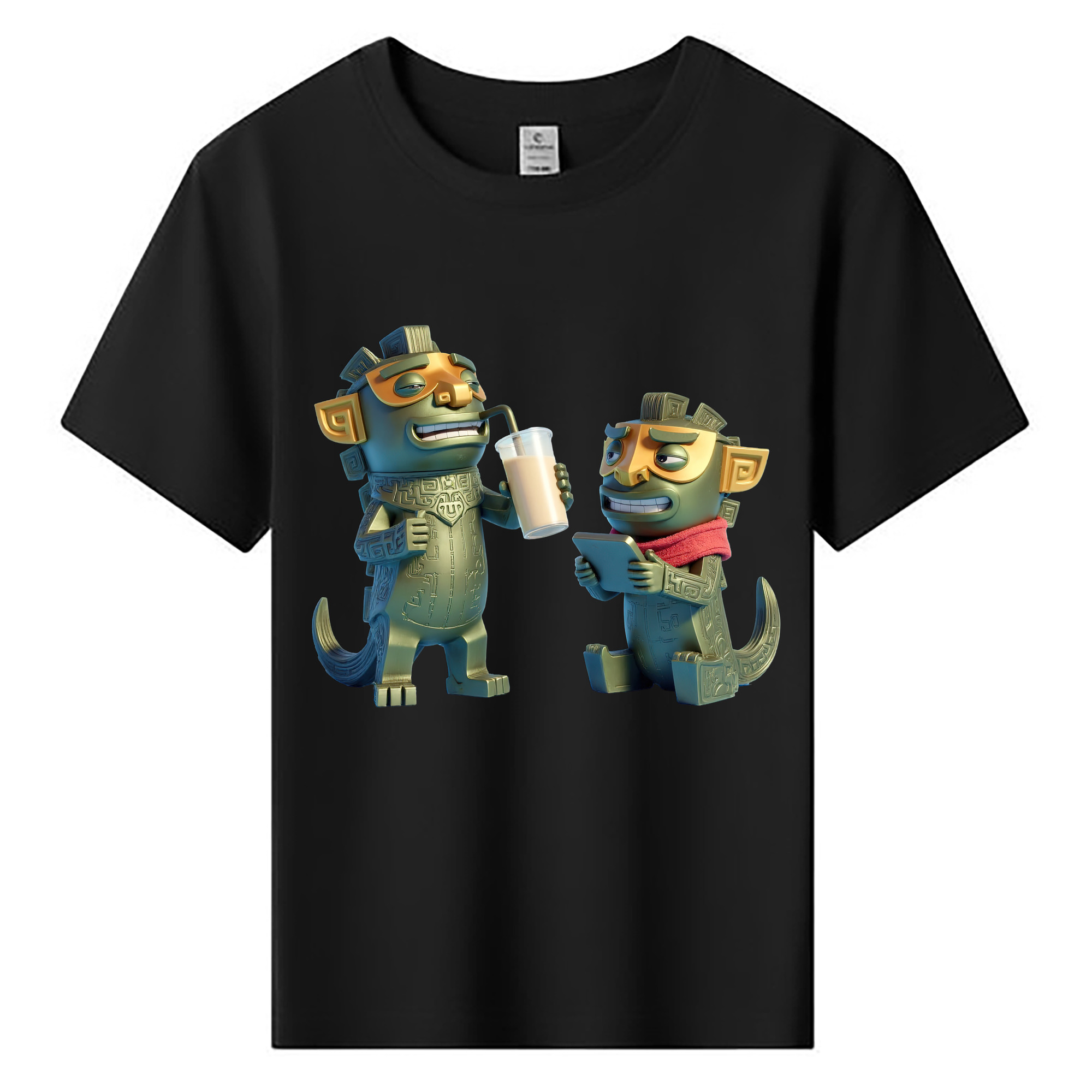 （画像用） Ne Zha 2 ナタ 魔童の大暴れ 綿100％キッズTシャツ（フロントプリント）