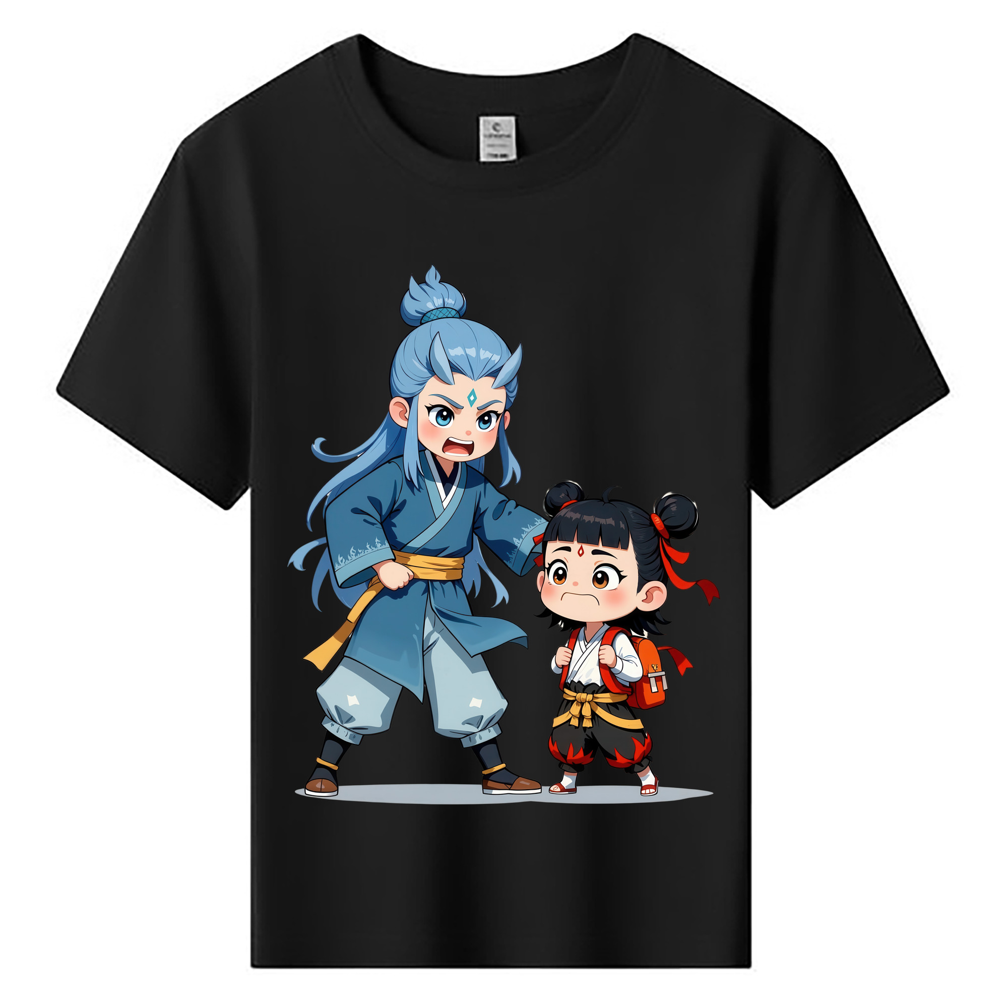 （画像用） Ne Zha 2 ナタ 魔童の大暴れ 綿100％キッズTシャツ（フロントプリント）