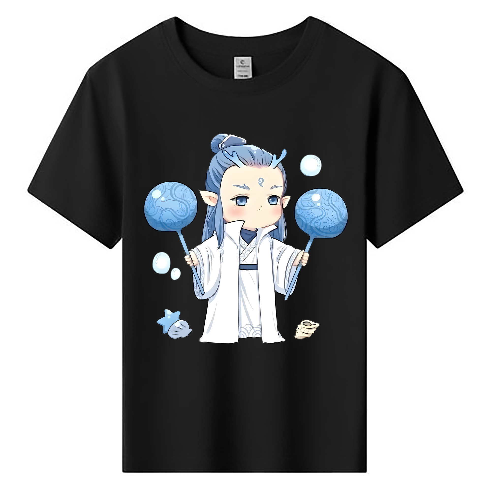 （画像用） Ne Zha 2 ナタ 魔童の大暴れ 綿100％キッズTシャツ（フロントプリント）