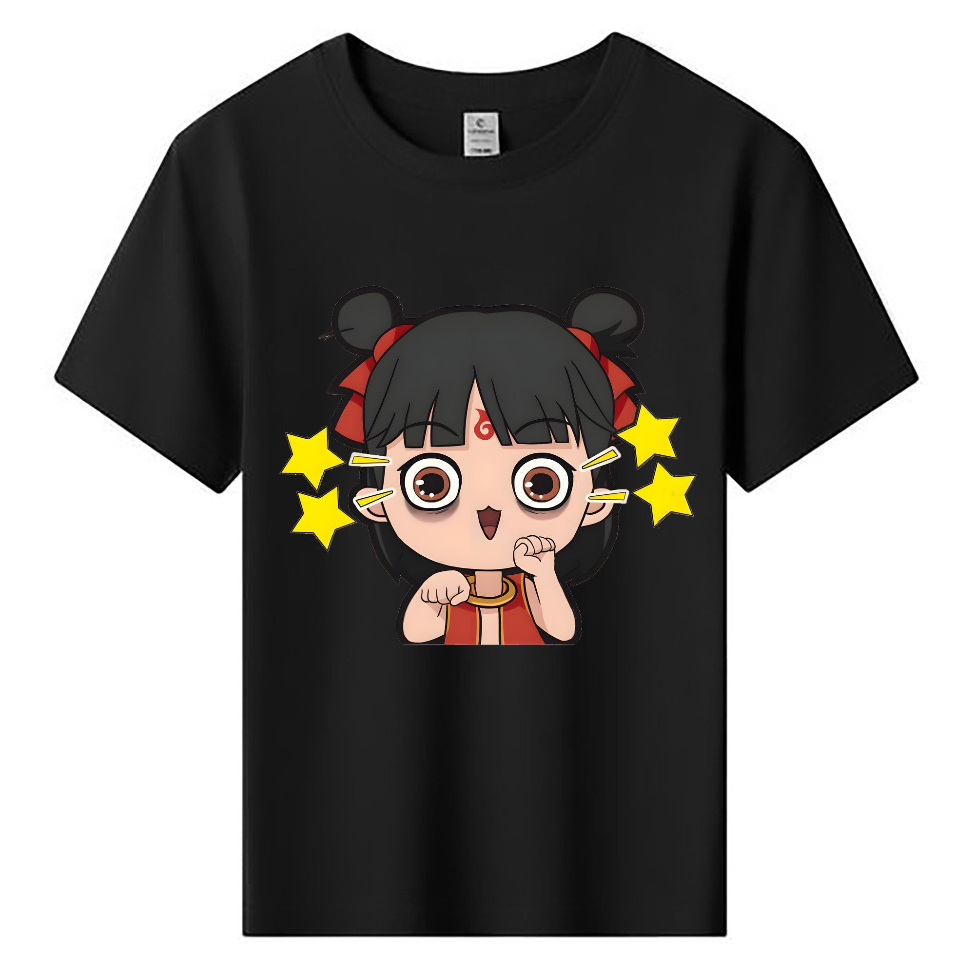 （画像用） Ne Zha 2 ナタ 魔童の大暴れ 綿100％キッズTシャツ（フロントプリント）