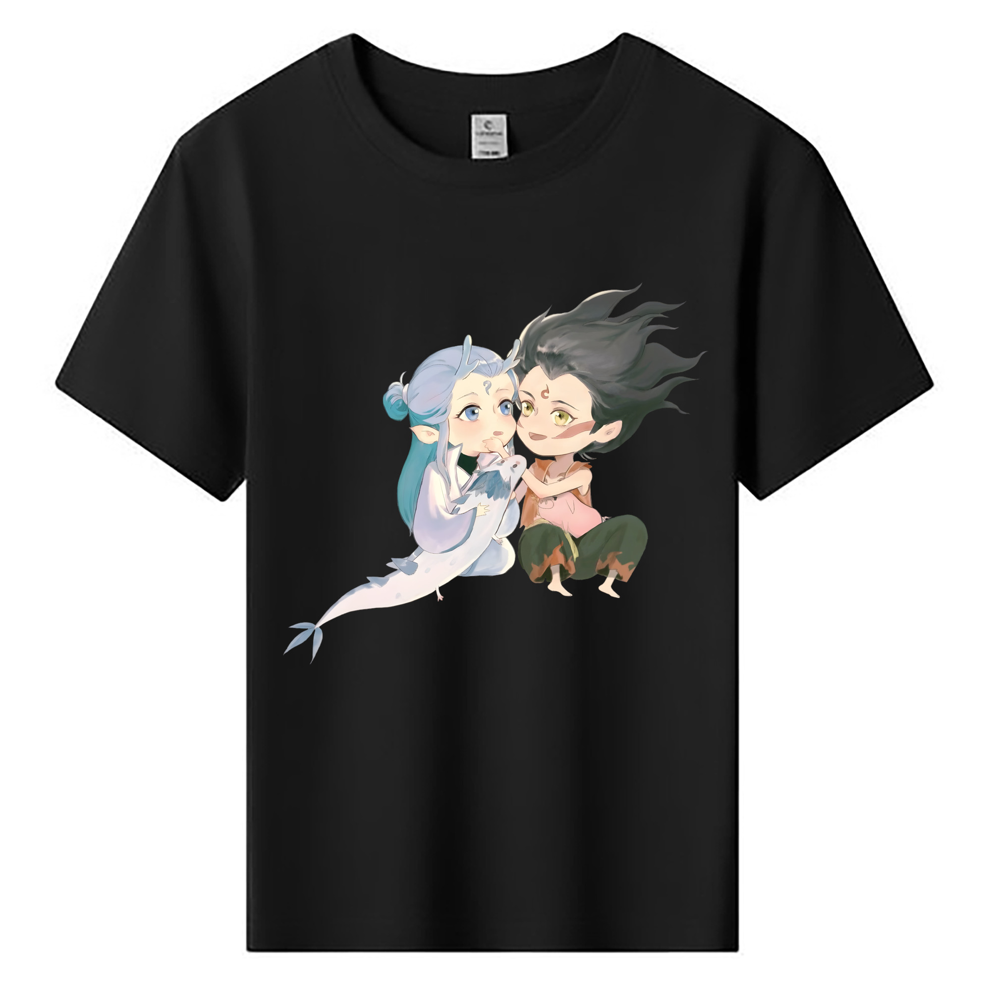（画像用） Ne Zha 2 ナタ 魔童の大暴れ 綿100％キッズTシャツ（フロントプリント）