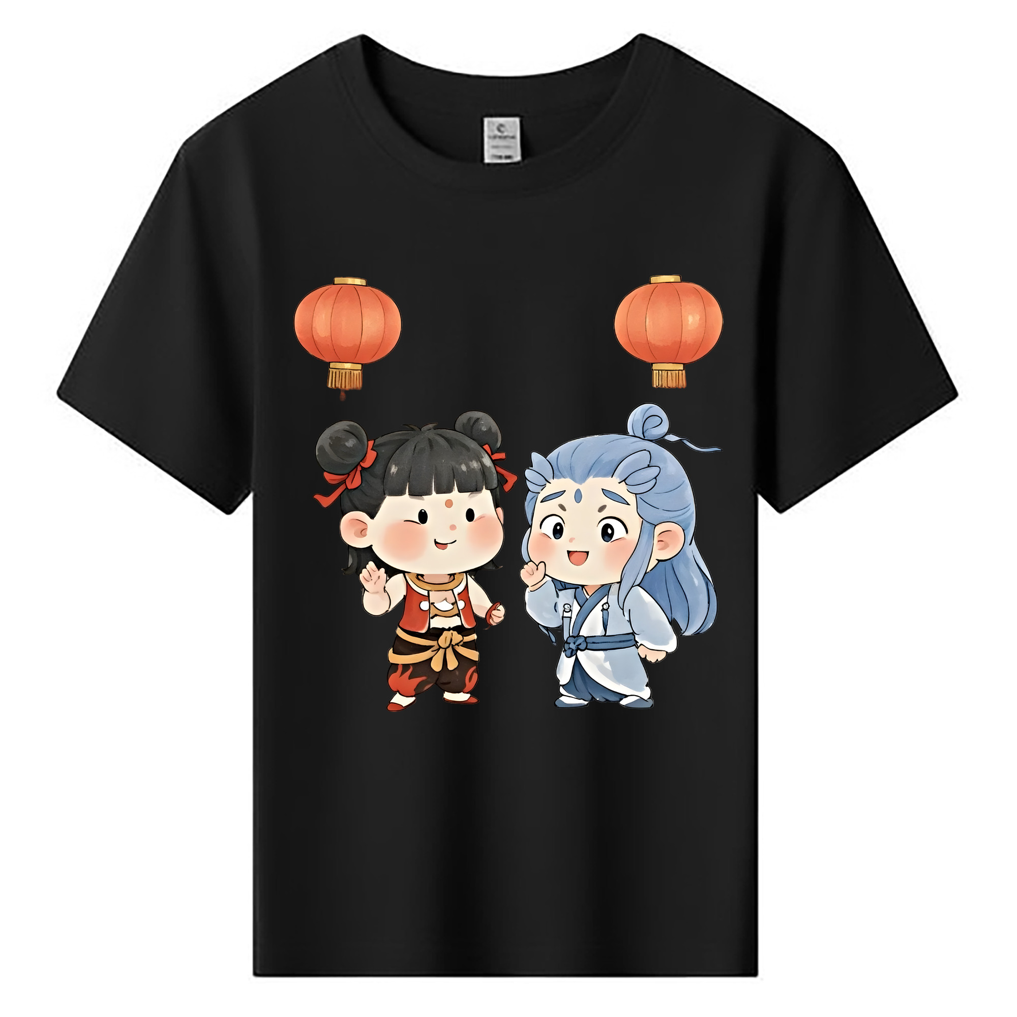 （画像用） Ne Zha 2 ナタ 魔童の大暴れ 綿100％キッズTシャツ（フロントプリント）