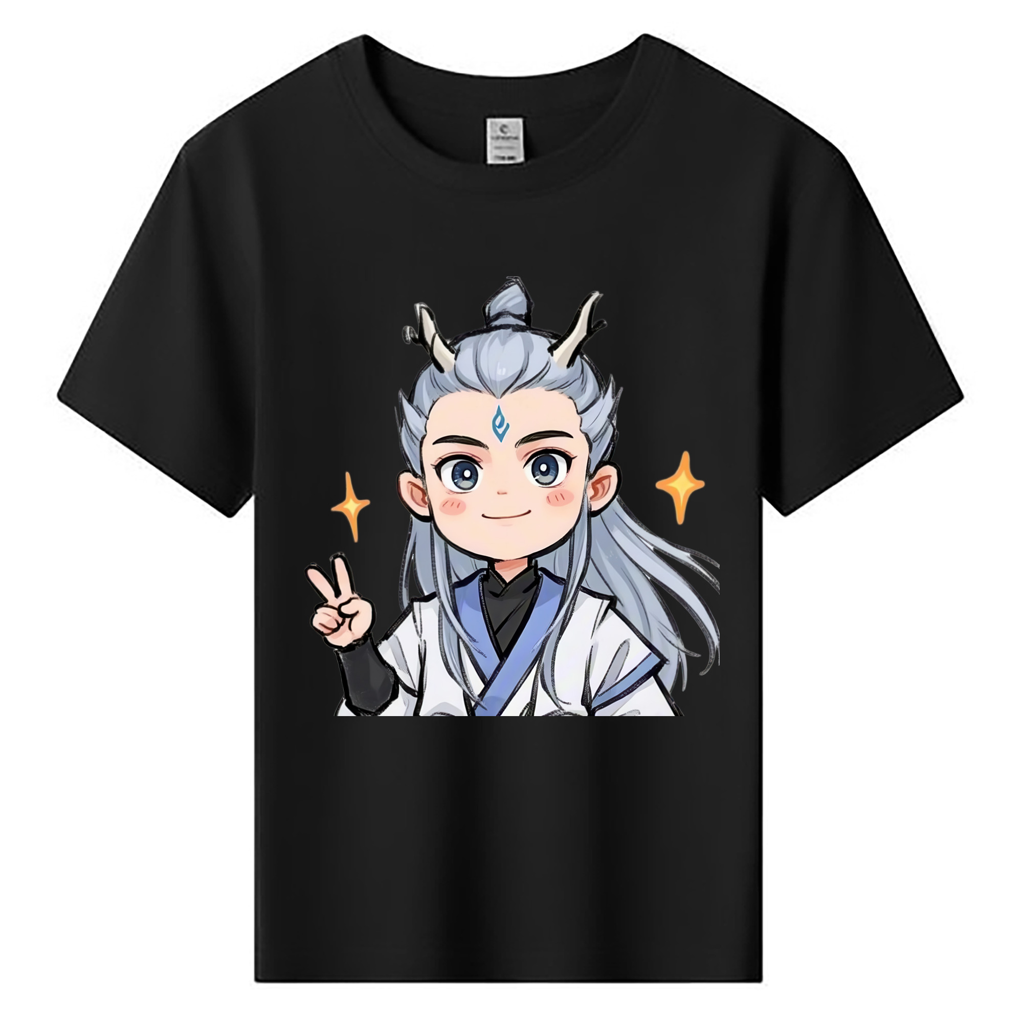 （画像用） Ne Zha 2 ナタ 魔童の大暴れ 綿100％キッズTシャツ（フロントプリント）