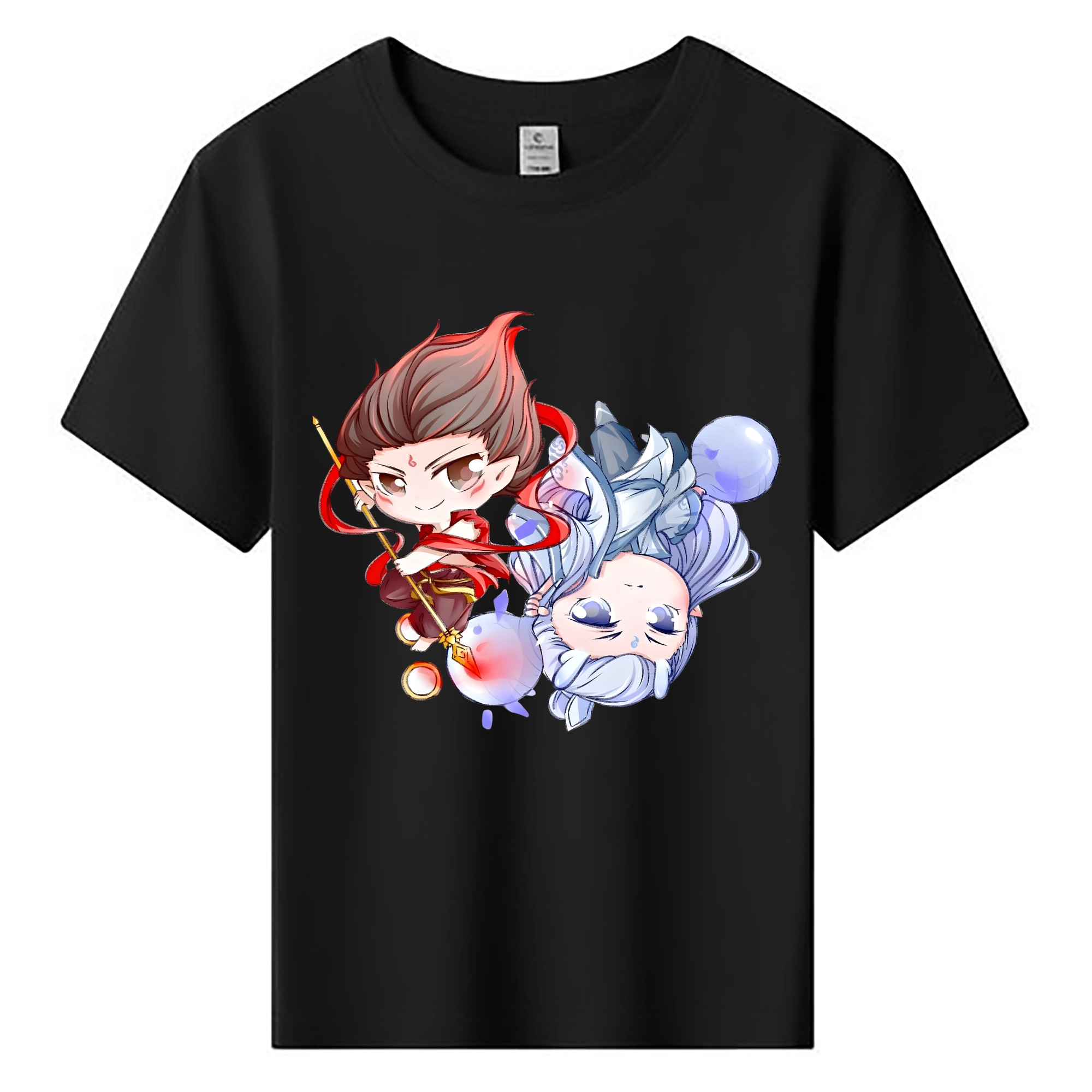 （画像用） Ne Zha 2 ナタ 魔童の大暴れ 綿100％キッズTシャツ（フロントプリント）