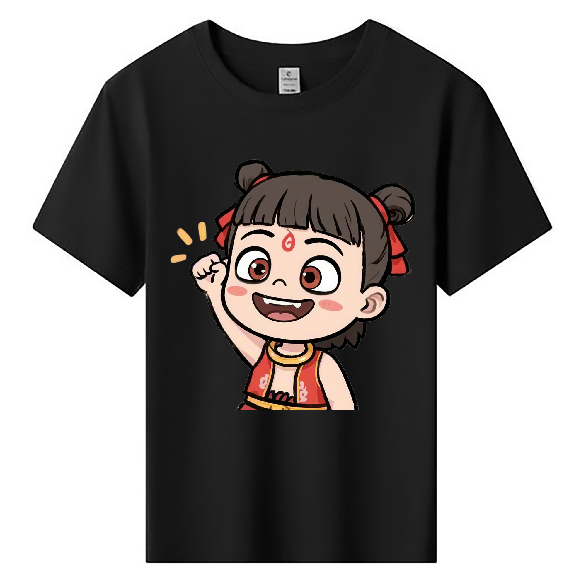 （画像用） Ne Zha 2 ナタ 魔童の大暴れ 綿100％キッズTシャツ（フロントプリント）