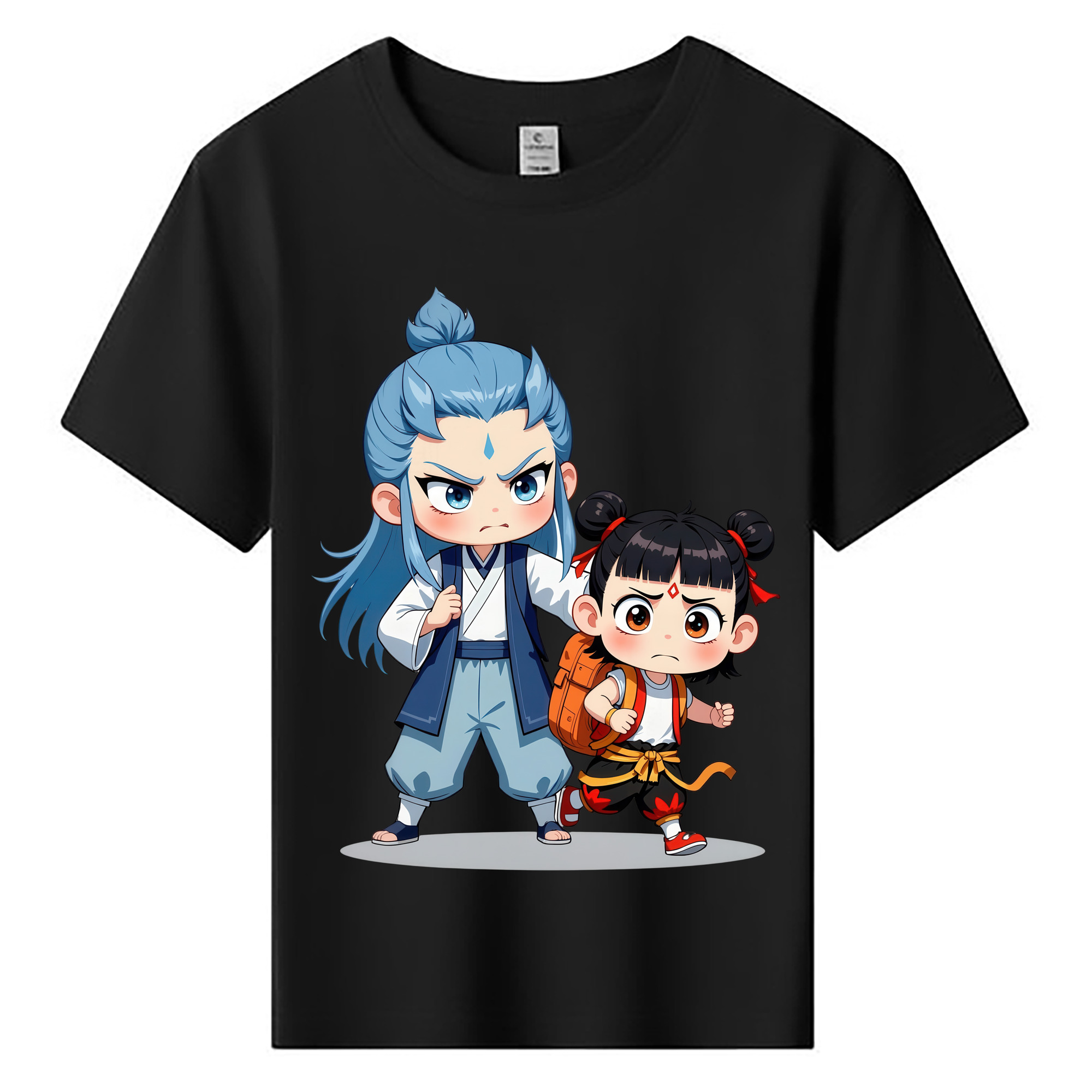 （画像用） Ne Zha 2 ナタ 魔童の大暴れ 綿100％キッズTシャツ（フロントプリント）