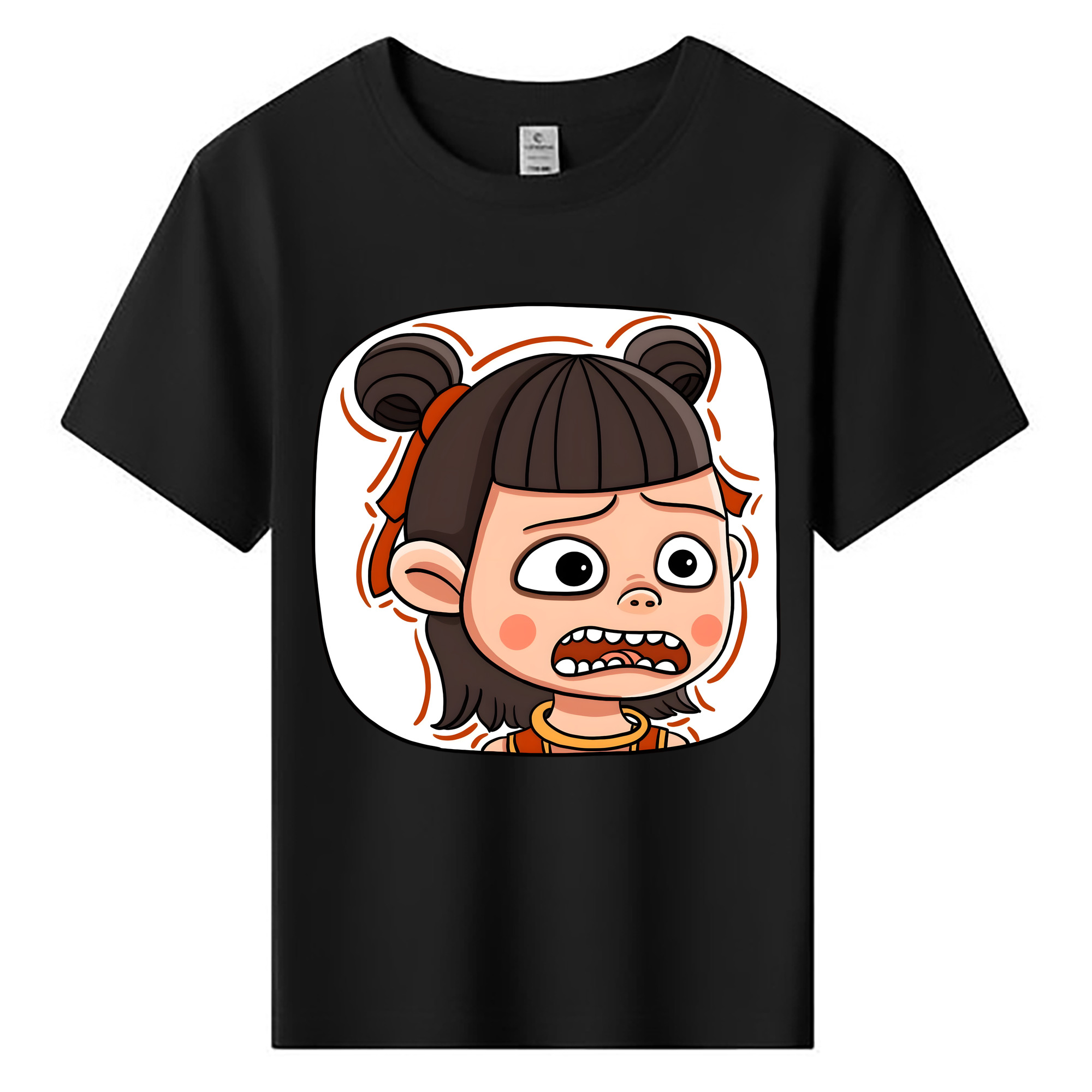 （画像用） Ne Zha 2 ナタ 魔童の大暴れ 綿100％キッズTシャツ（フロントプリント）