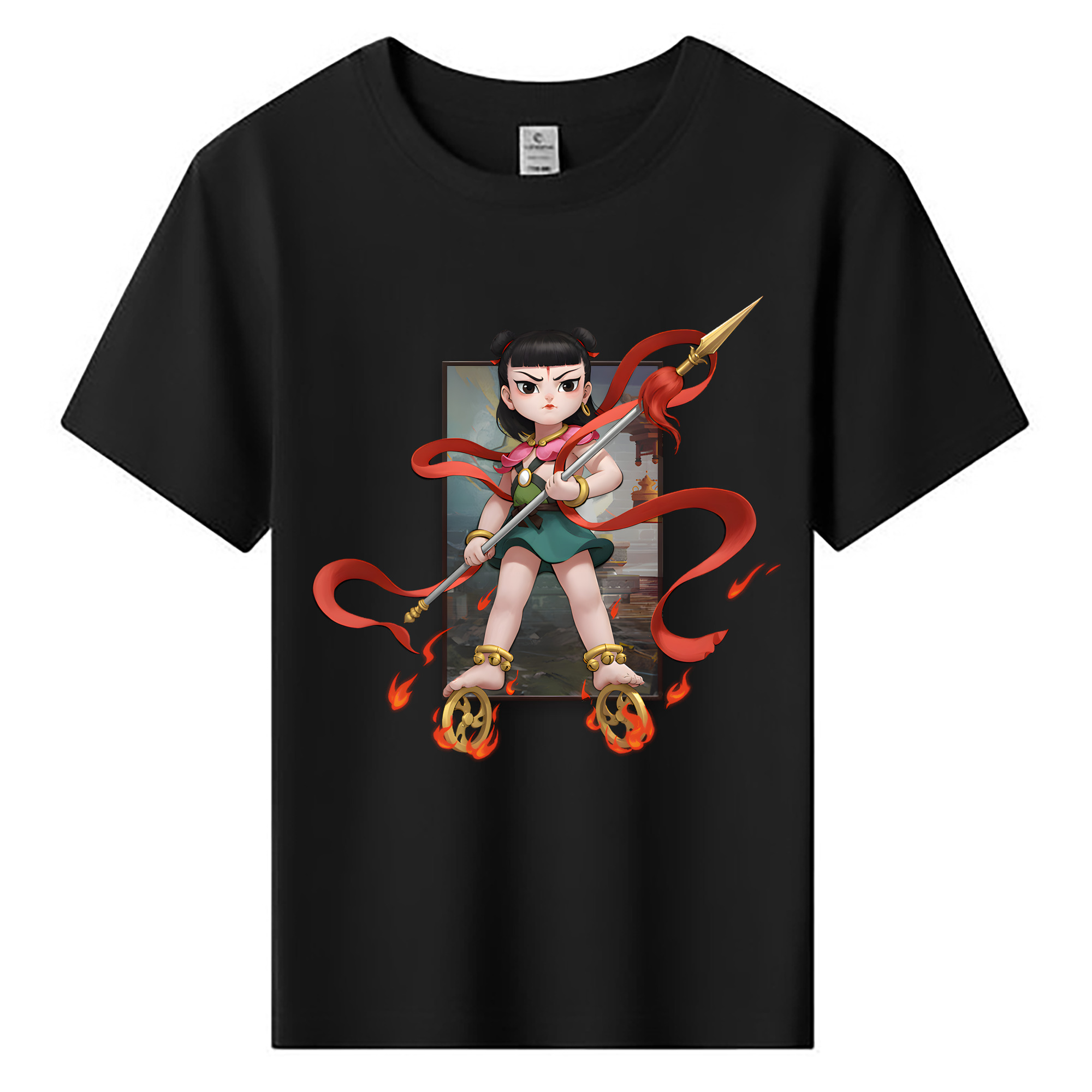（画像用） Ne Zha 2 ナタ 魔童の大暴れ 綿100％キッズTシャツ（フロントプリント）