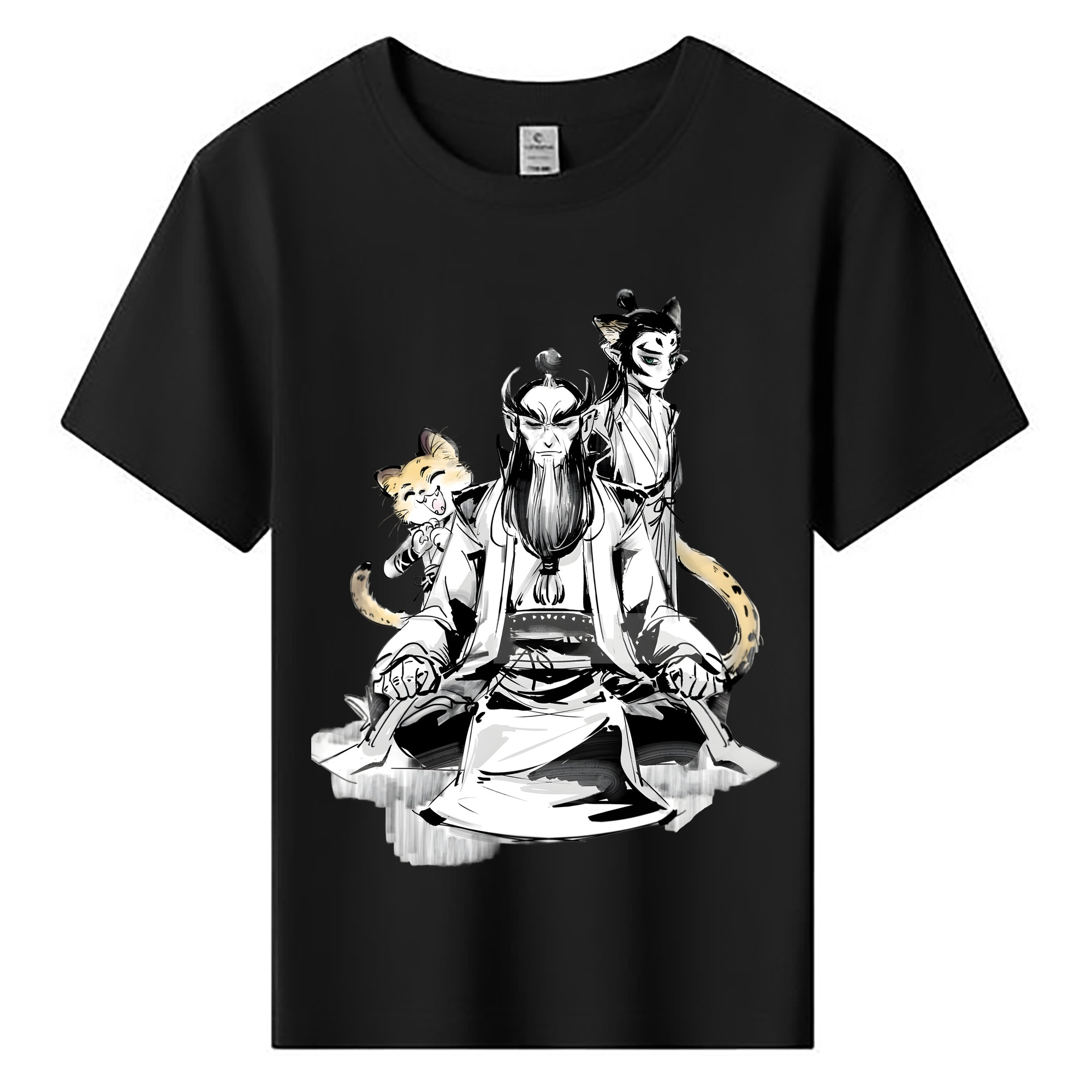 （画像用） Ne Zha 2 ナタ 魔童の大暴れ 綿100％キッズTシャツ（フロントプリント）