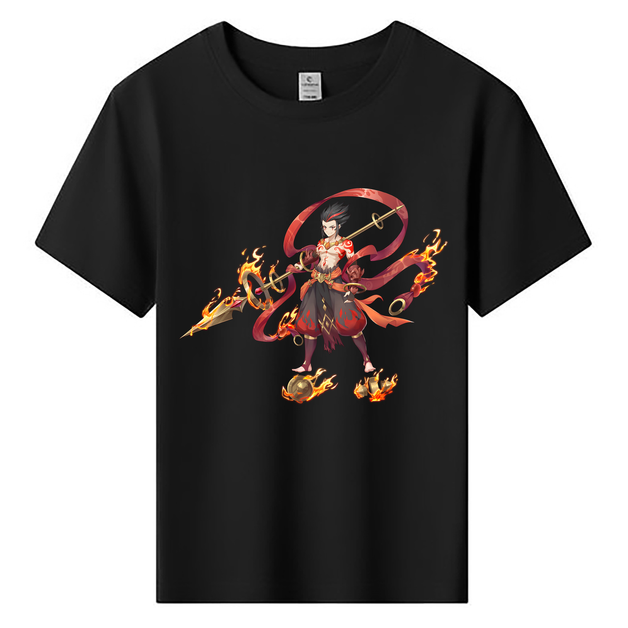 （画像用） Ne Zha 2 ナタ 魔童の大暴れ 綿100％キッズTシャツ（フロントプリント）
