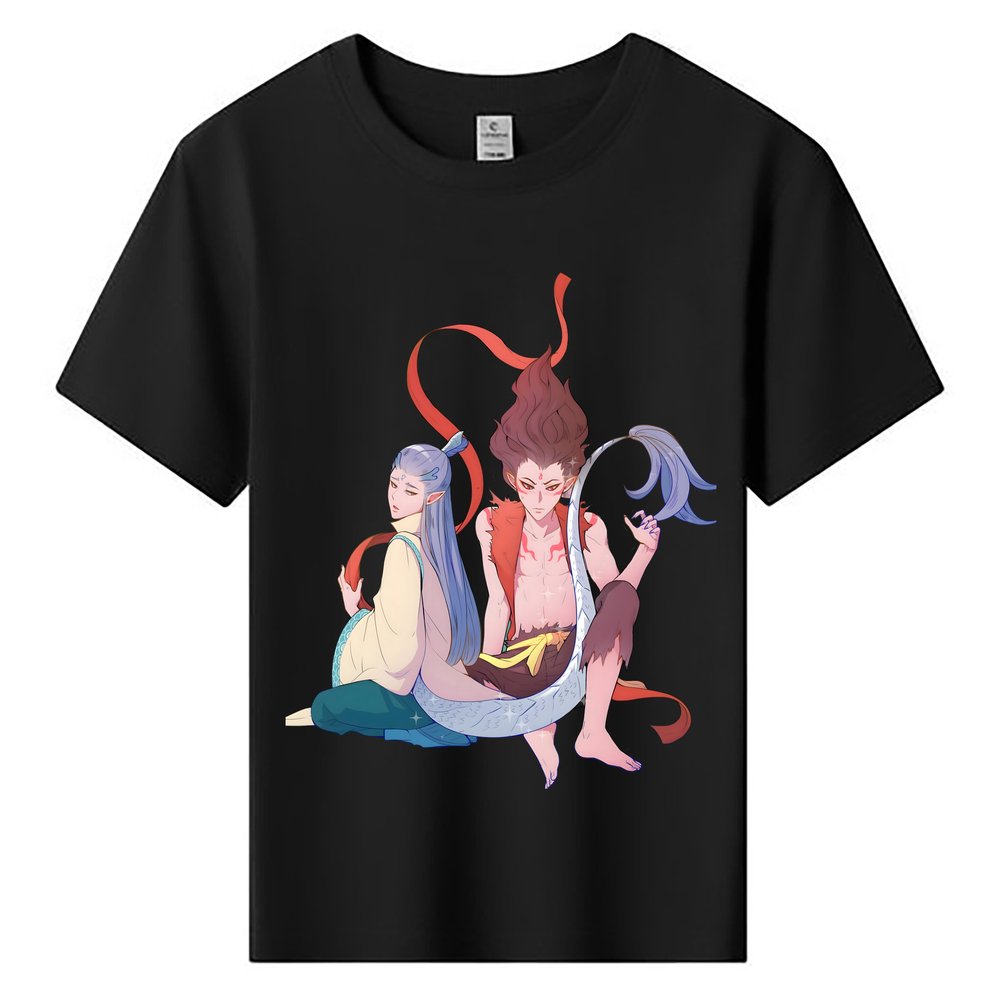 （画像用） Ne Zha 2 ナタ 魔童の大暴れ 綿100％キッズTシャツ（フロントプリント）