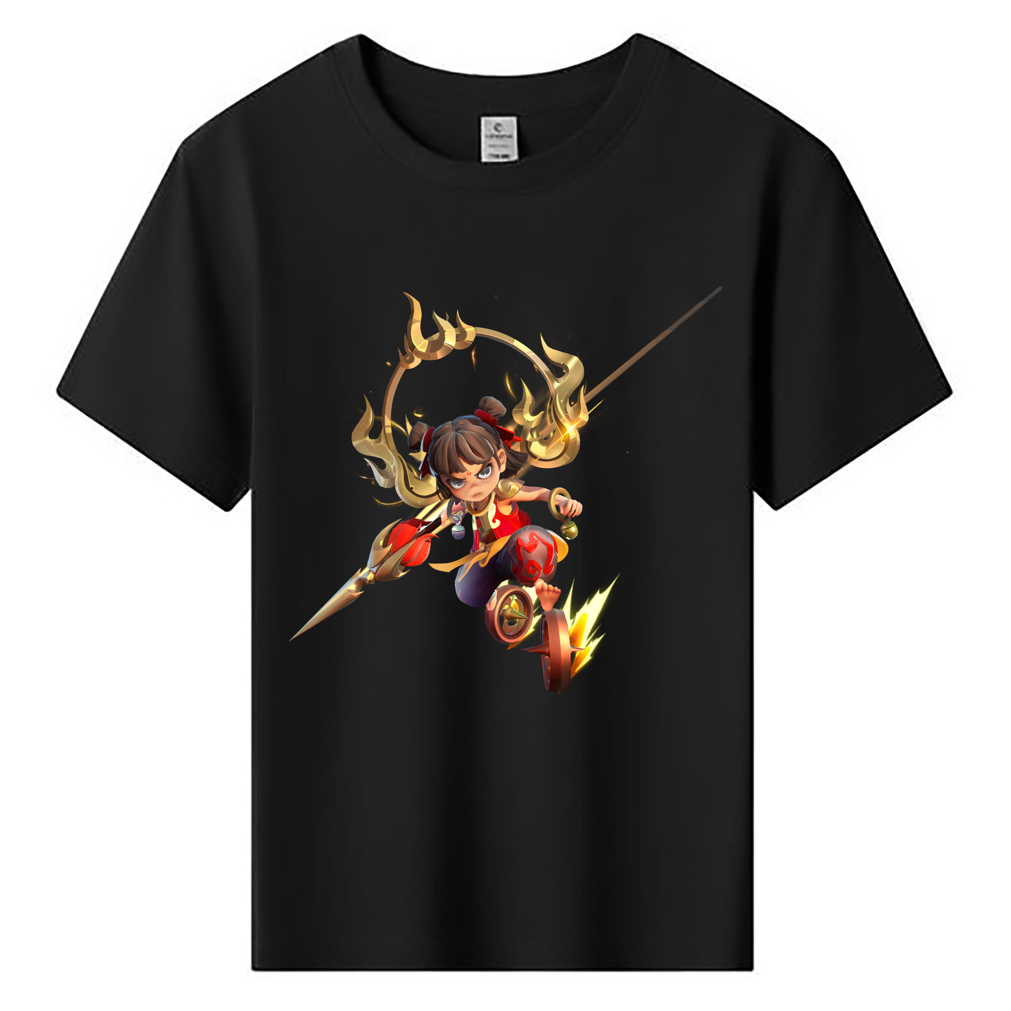 （画像用） Ne Zha 2 ナタ 魔童の大暴れ 綿100％キッズTシャツ（フロントプリント）