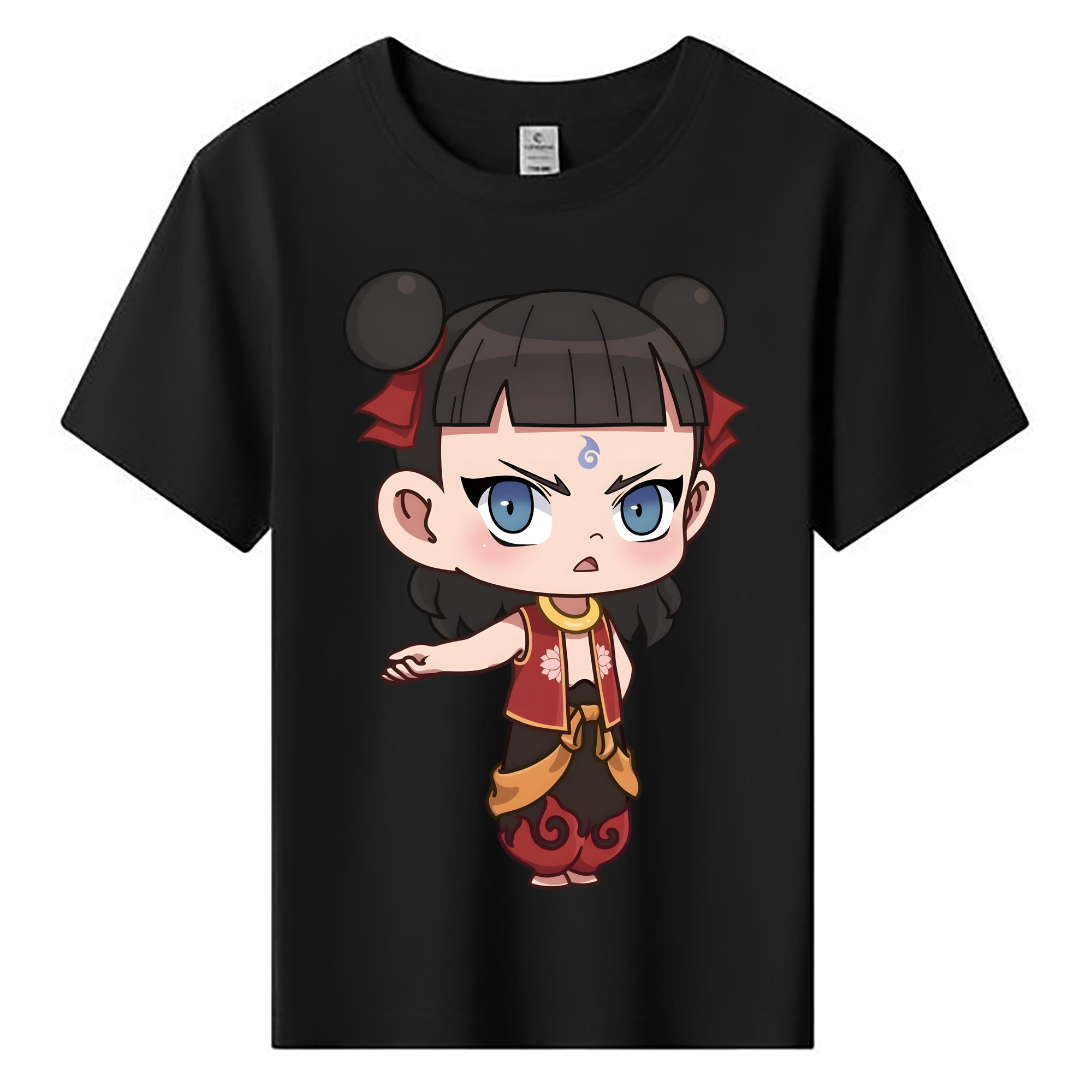 （画像用） Ne Zha 2 ナタ 魔童の大暴れ 綿100％キッズTシャツ（フロントプリント）