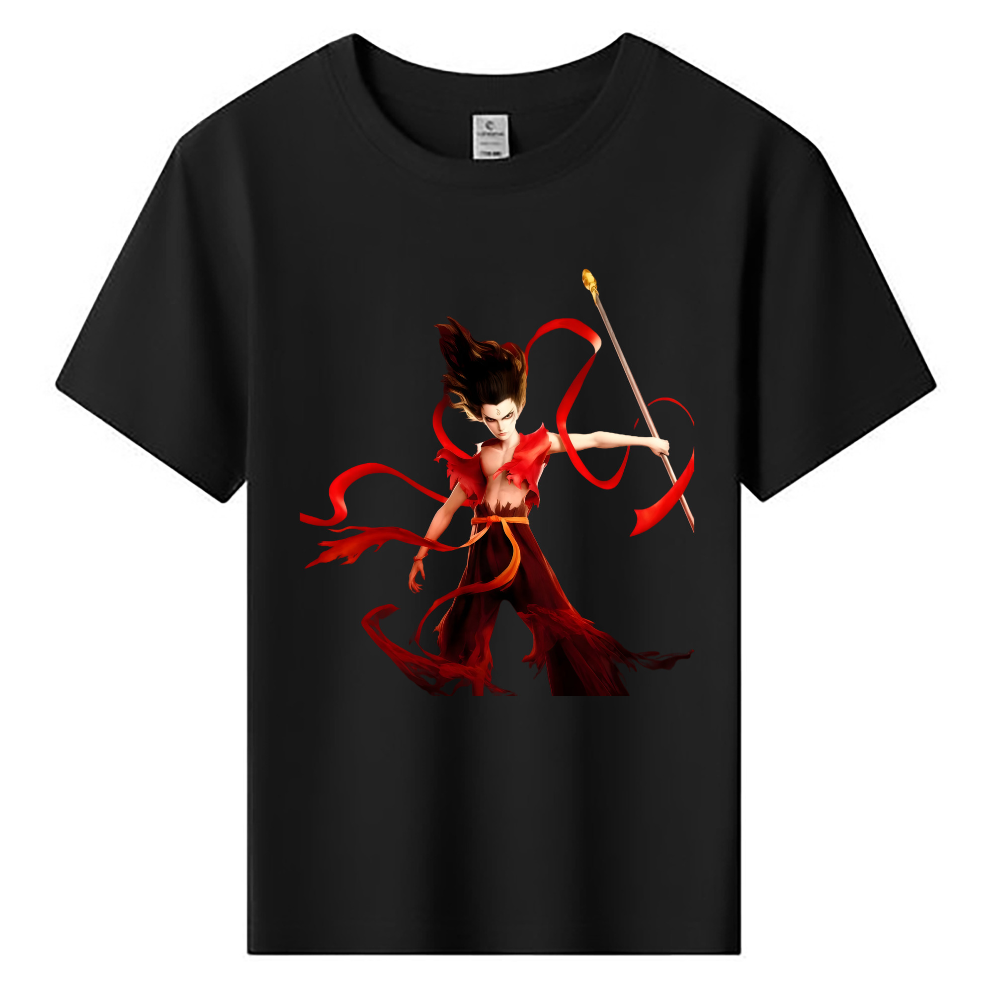 （画像用） Ne Zha 2 ナタ 魔童の大暴れ 綿100％キッズTシャツ（フロントプリント）